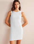 Mini-robe en maille échancrée dans le dos-Blanc