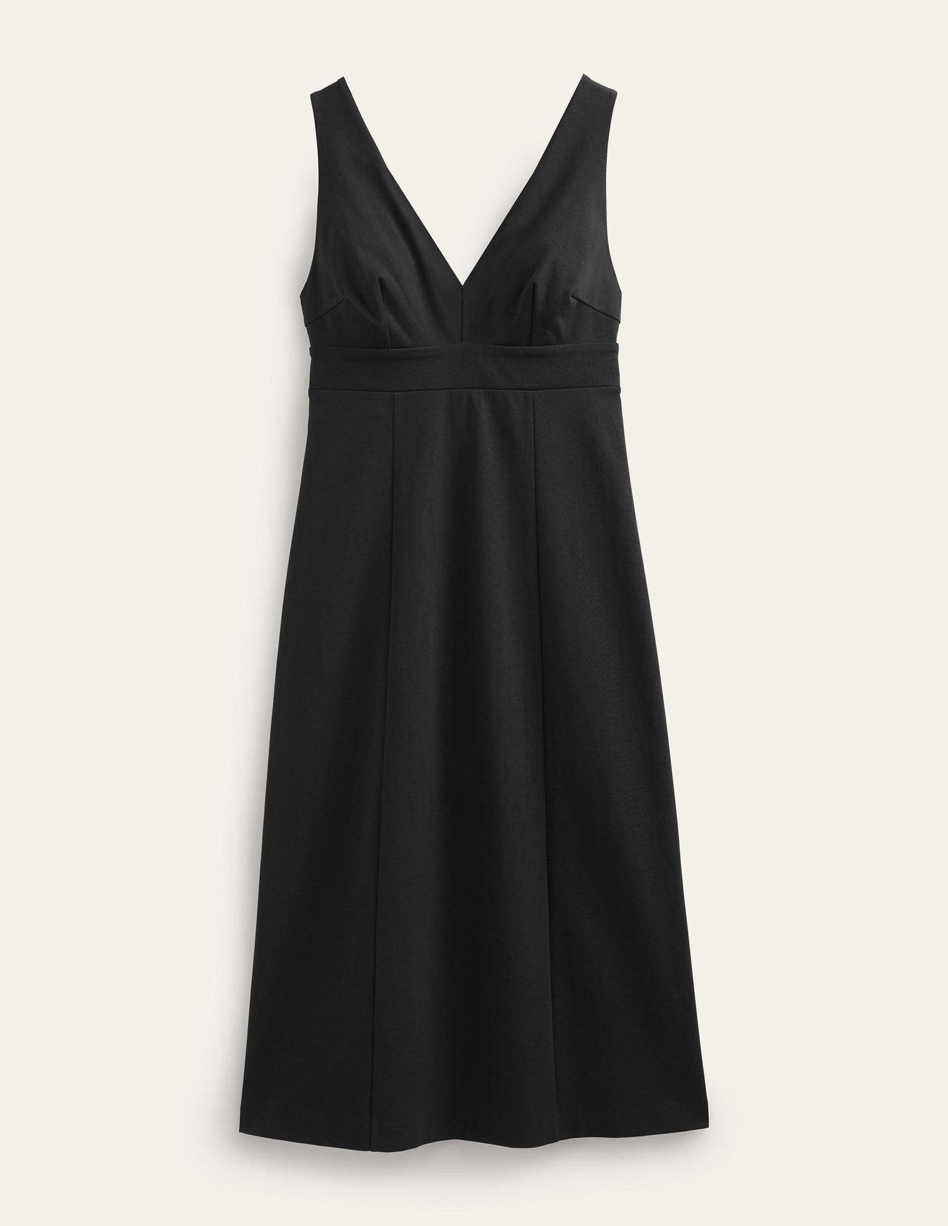 Strappy Back Jersey Midi Dress-Black-5