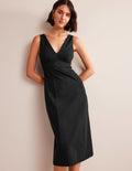 Strappy Back Jersey Midi Dress-Black