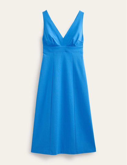 Jersey-Midikleid mit Rückenträgern-Marokkoblau
