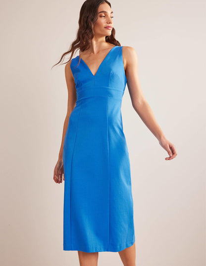 Jersey-Midikleid mit Rückenträgern-Marokkoblau