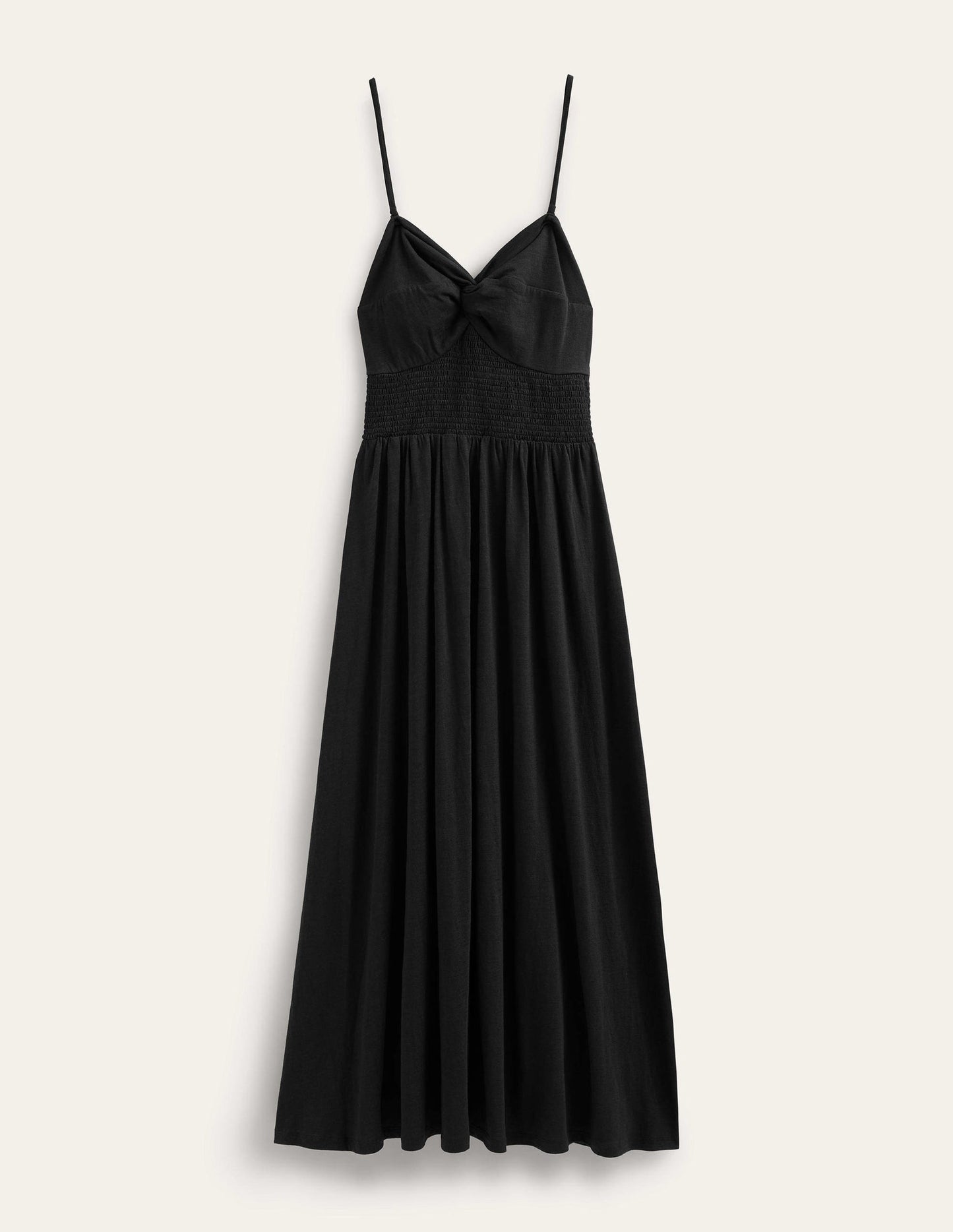 Jersey-Midikleid mit Twistdetail-Schwarz