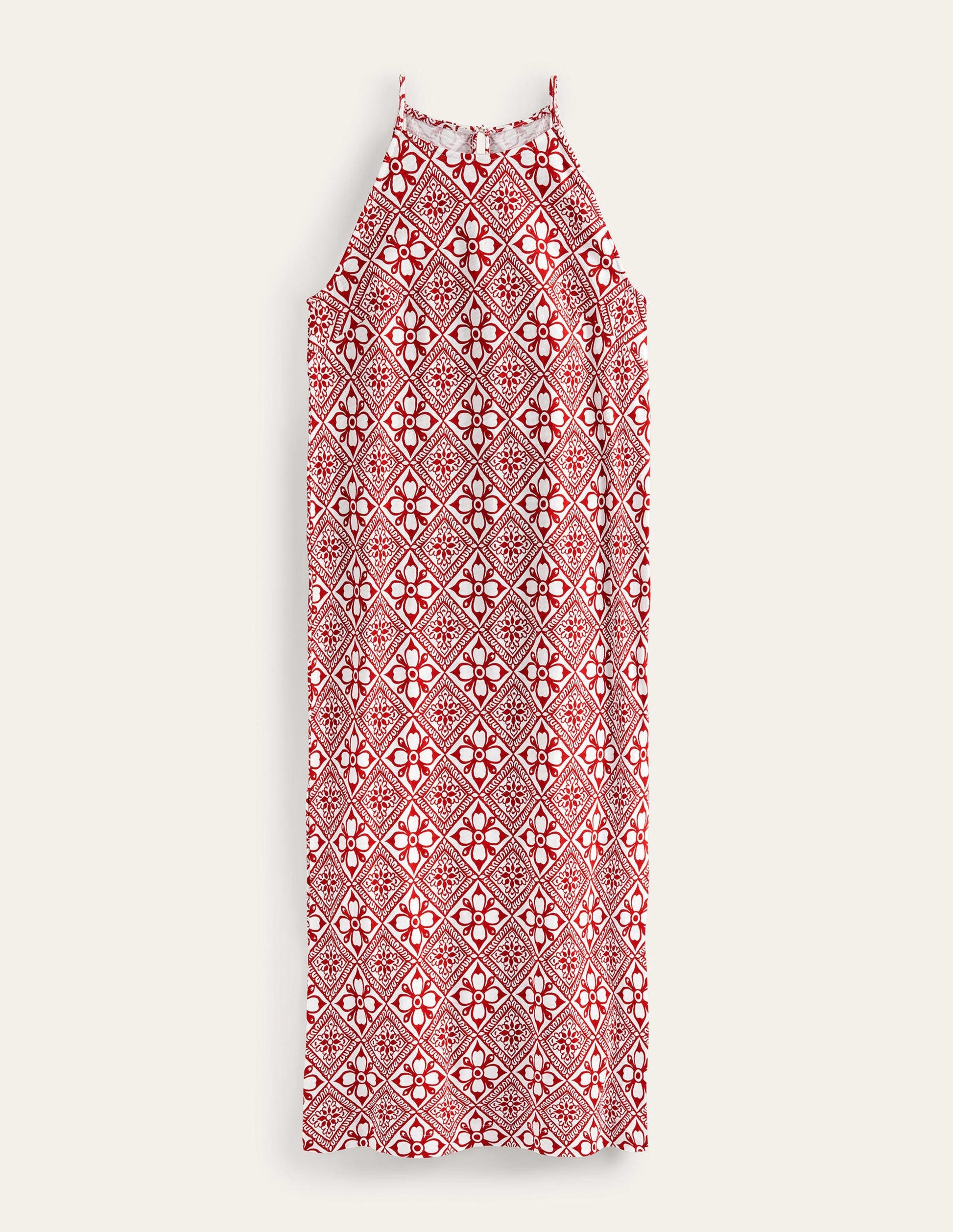 Robe midi en jersey à dos nageur-Poinsettia, motif Block Pome-5