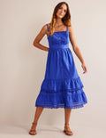 Gestuftes Midikleid-Saphirblau