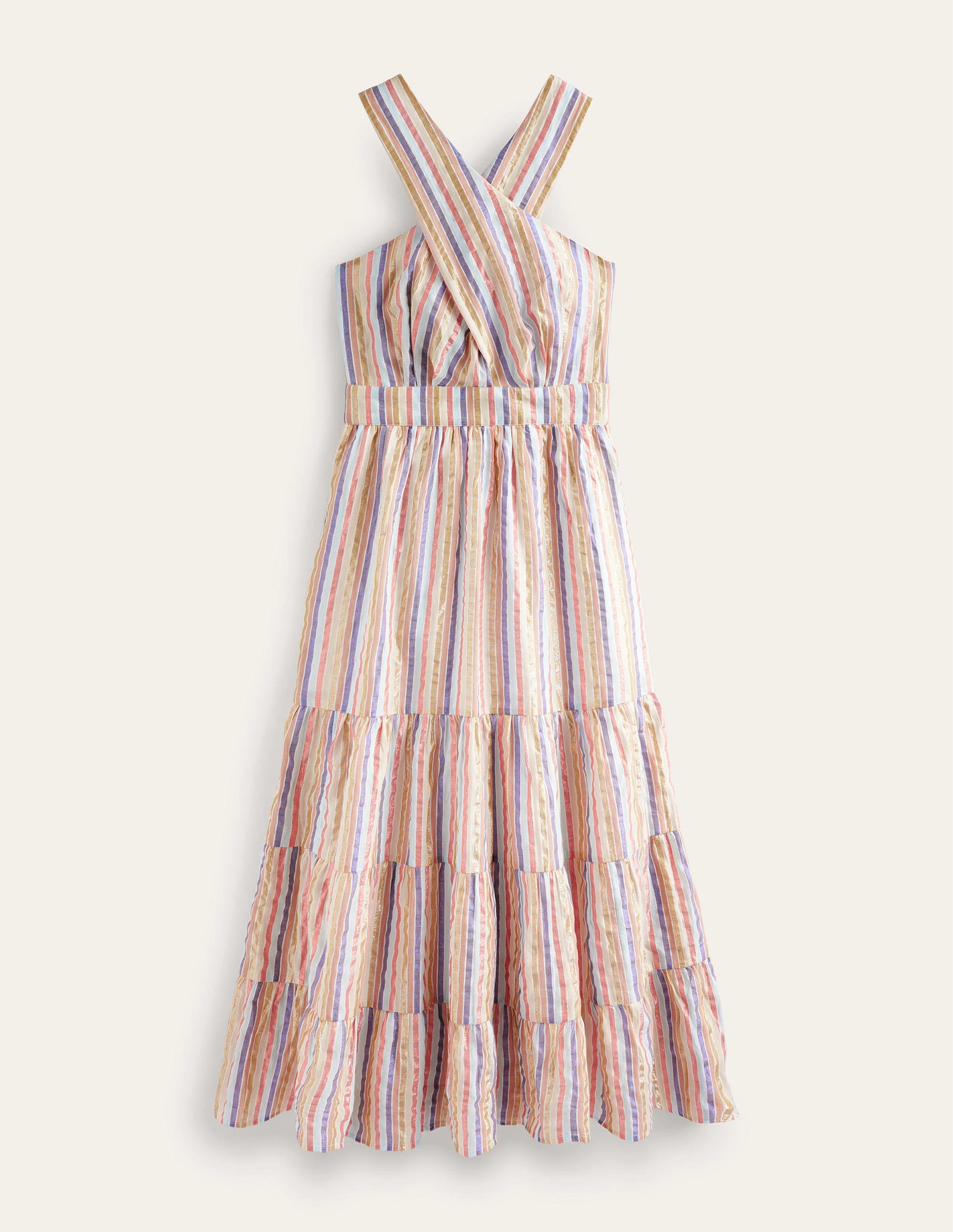 Robe longue rayée et métallisée-Rayé multi métallisé - Image 7