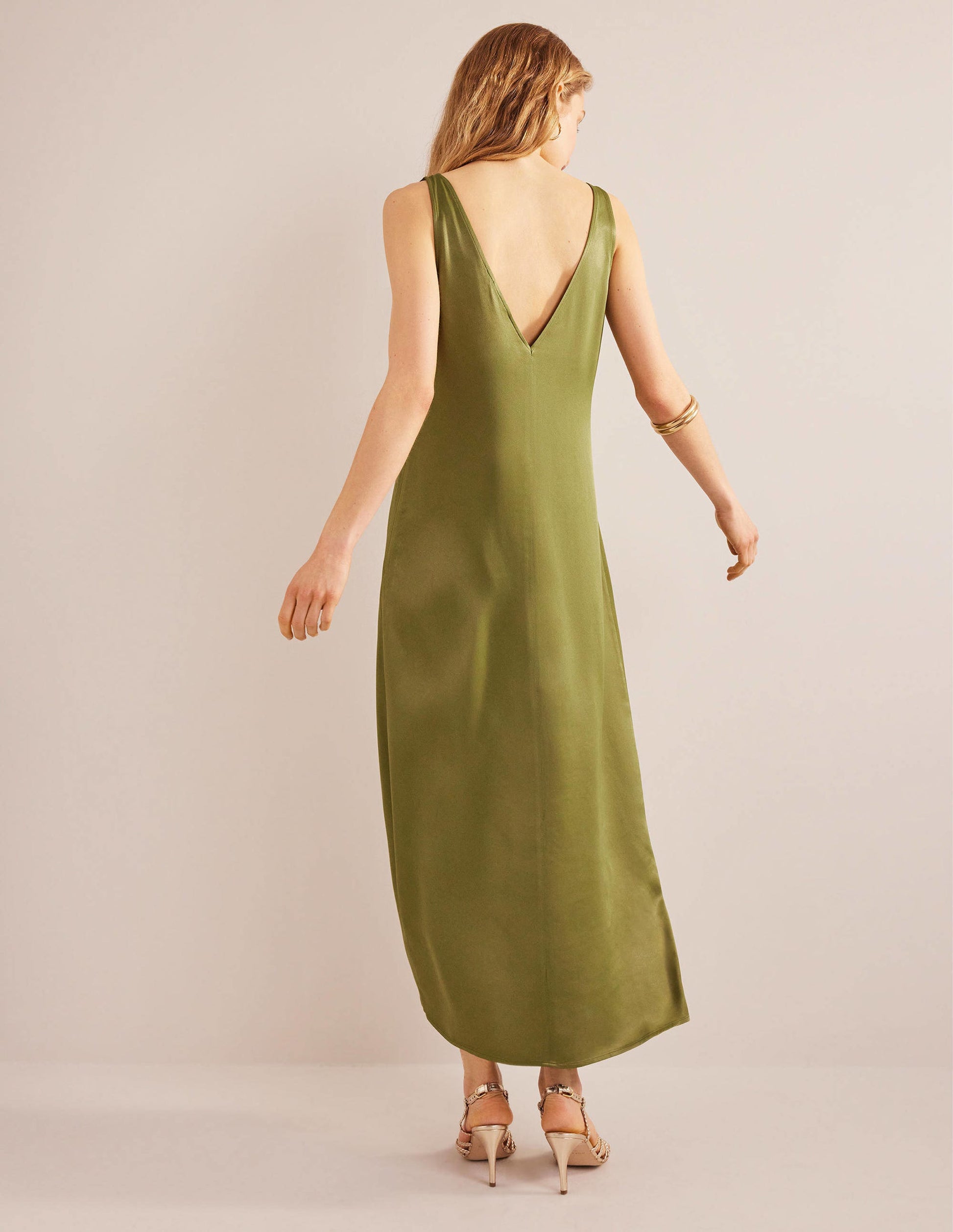 Satin Slip Maxi Dress-Capulet Olive-3