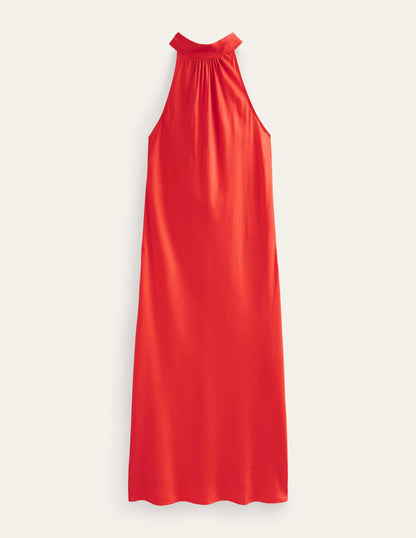 Tie Back Slip Midi Dress-Cherry Tomato