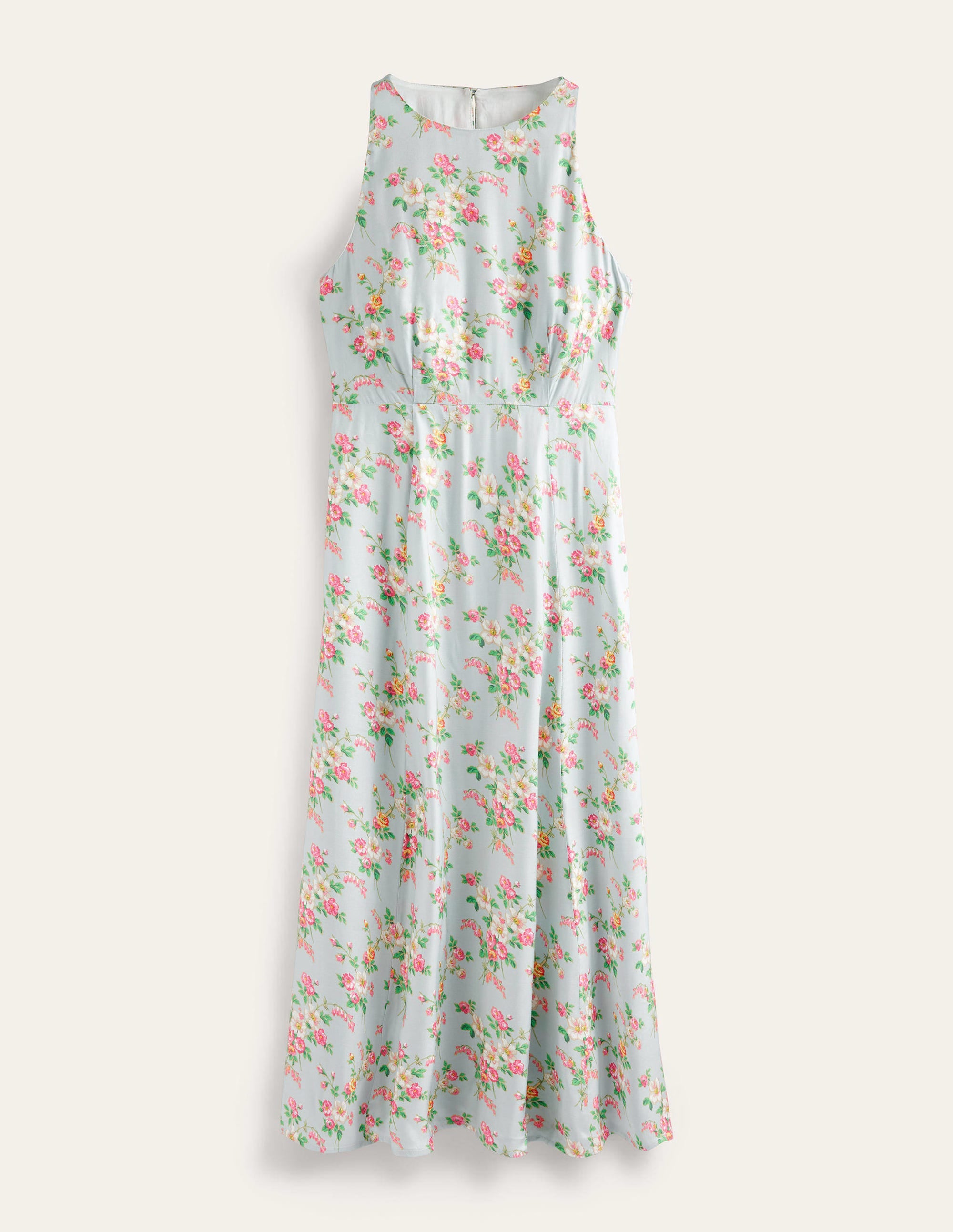 Fit-and-Flare Midi Dress-Pale Green, Vintage Floral - Image 6