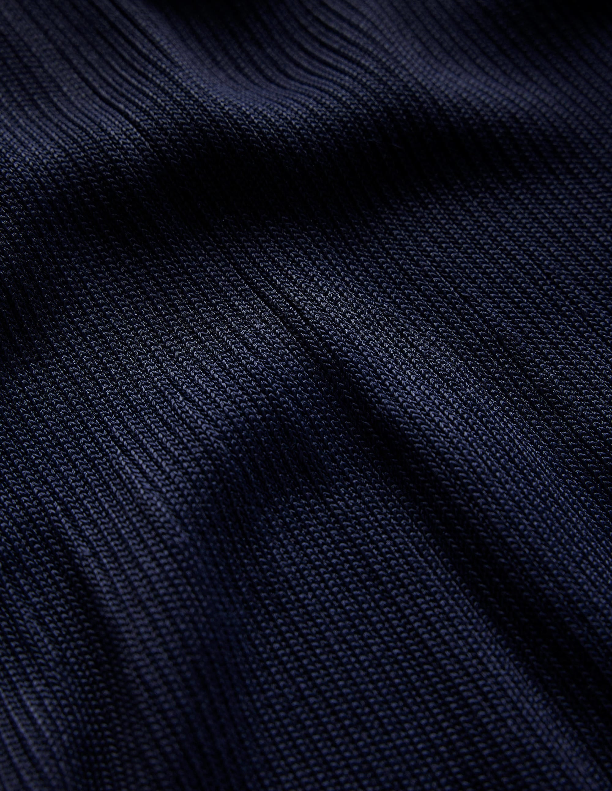 Robe longue en maille à col V-Bleu marine - Image 8