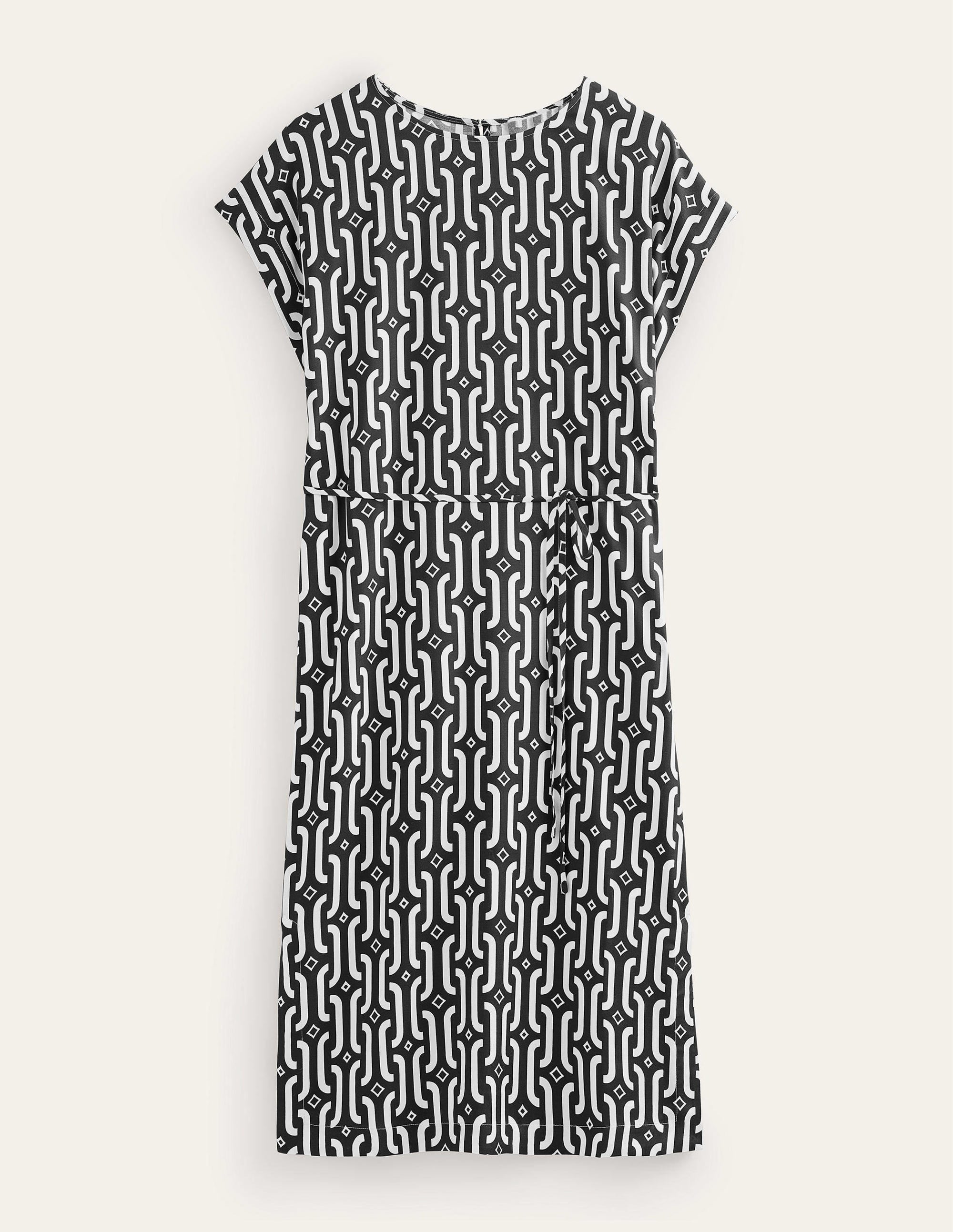 Robe midi colonne à manches courtes-Noir, motif Azure Geo - Image 5