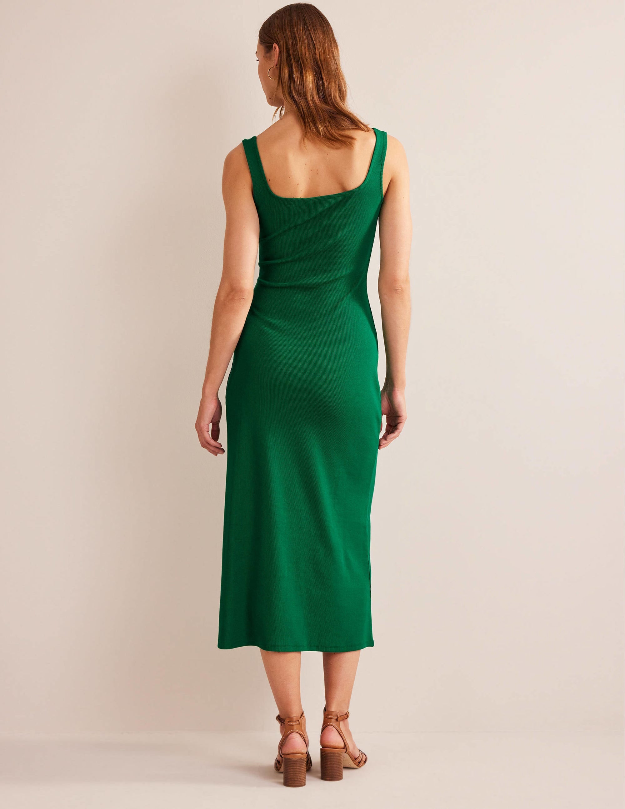 Geripptes Träger-Maxikleid aus Jersey-Helles Smaragdgrün - Image 3