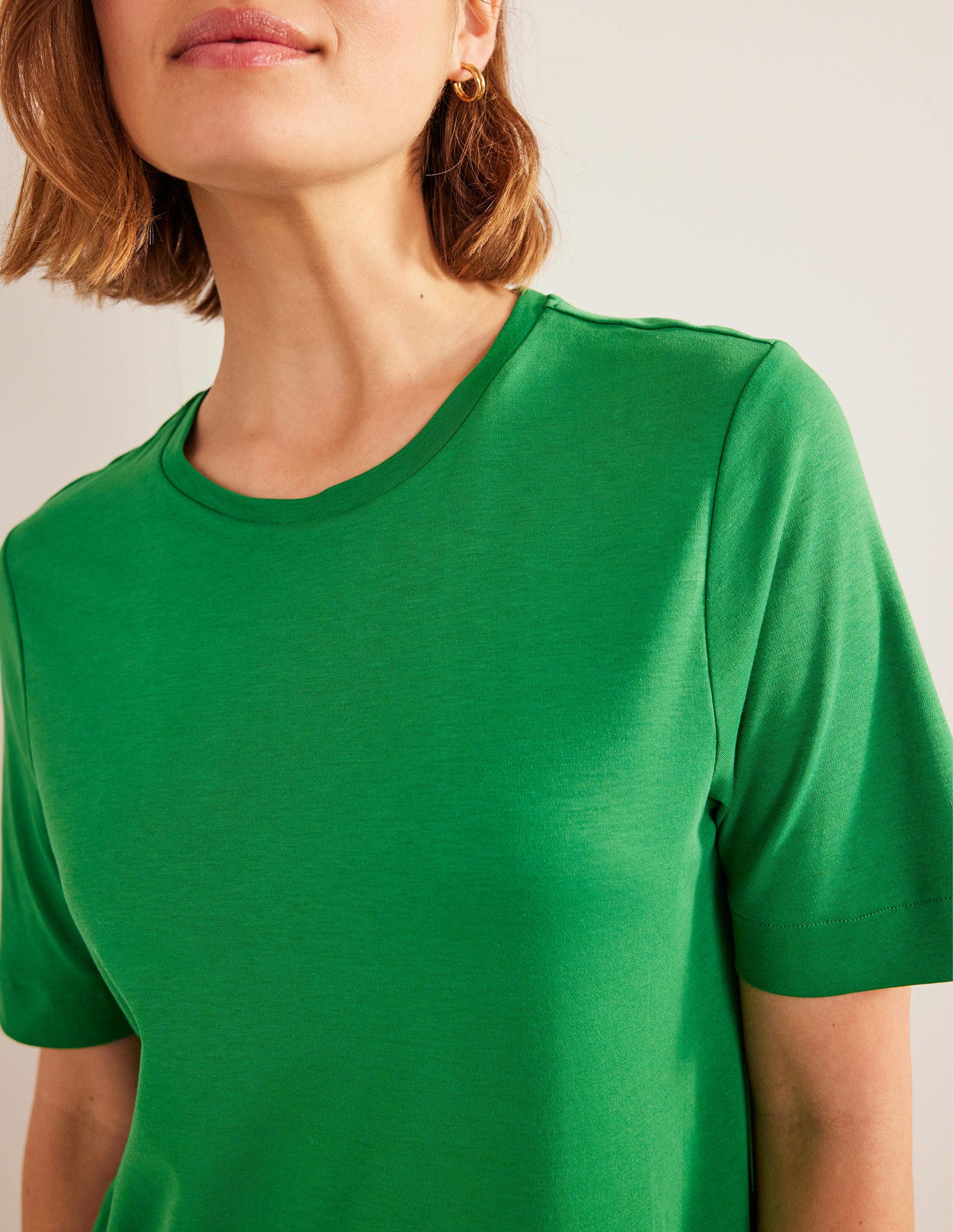 Midi-T-Shirt-Kleid aus Jersey-Sattes Grün - Image 2