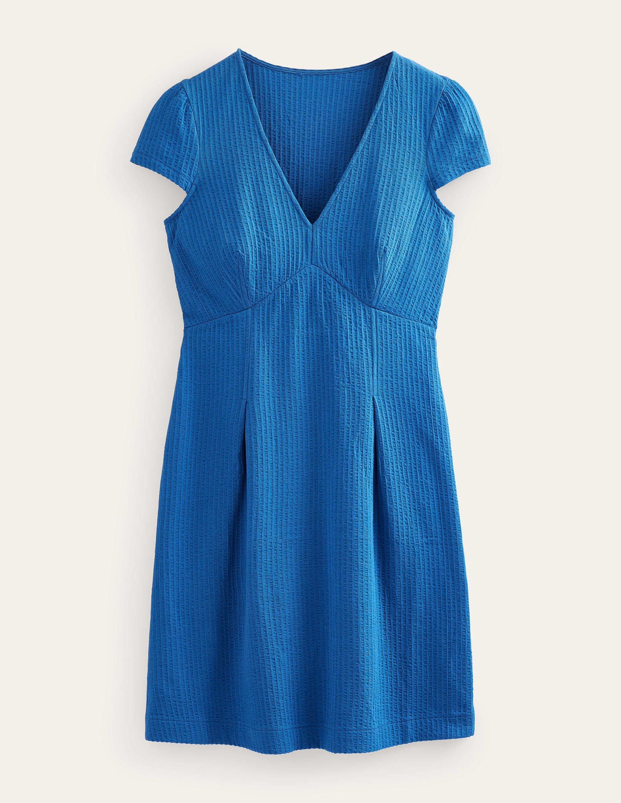Seersucker Jersey Tea Dress-Sapphire - Image 5