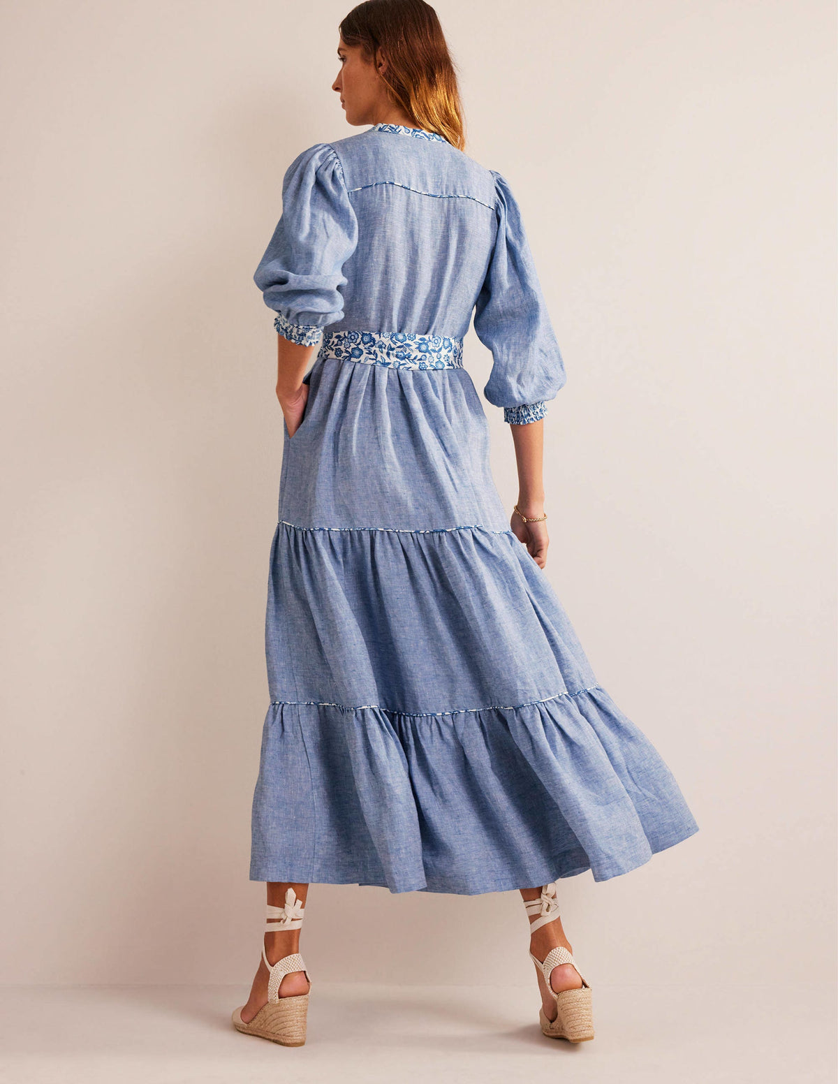 Remix-Maxikleid aus Leinen-Faux-Uni-3