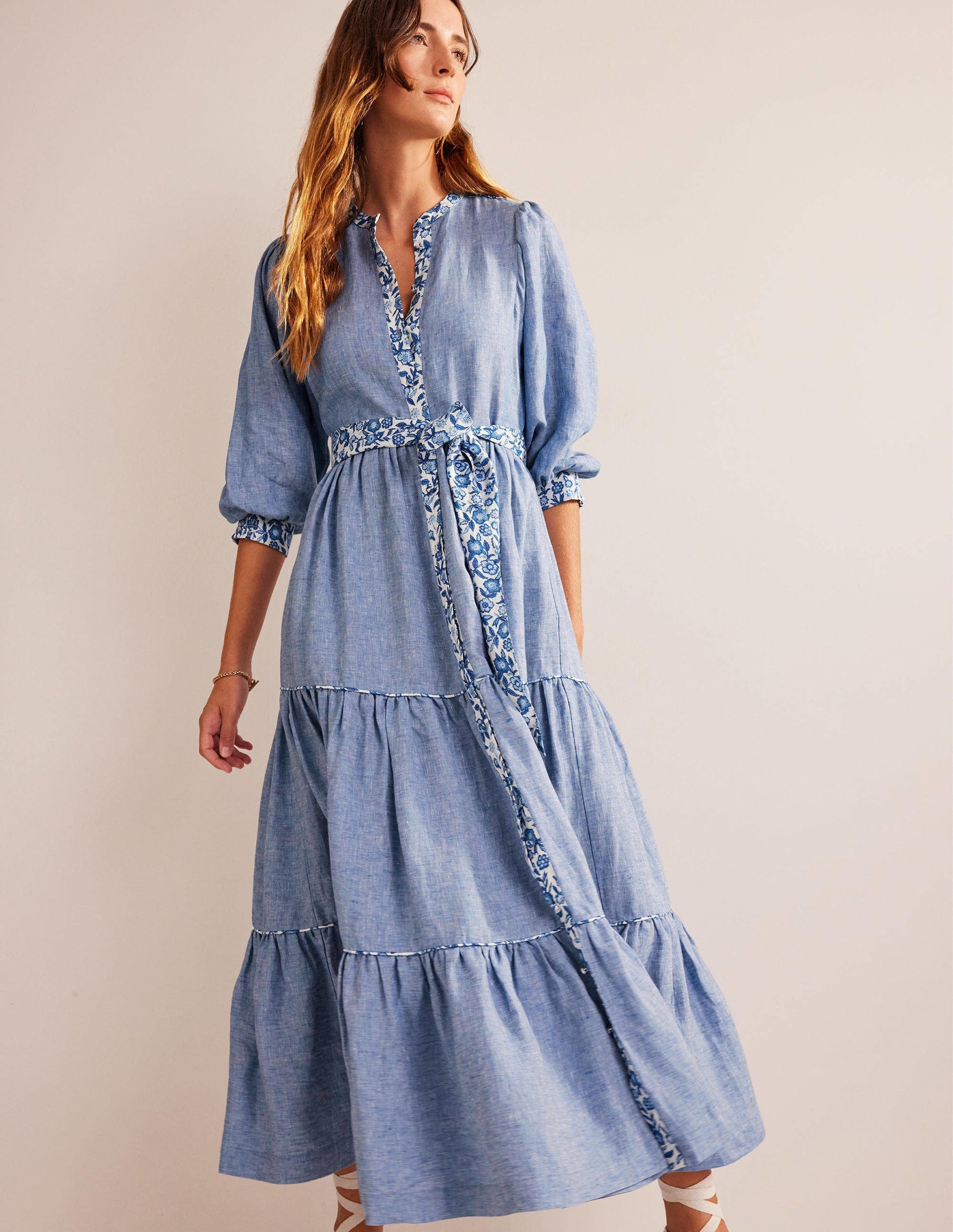 Remix-Maxikleid aus Leinen-Faux-Uni-4