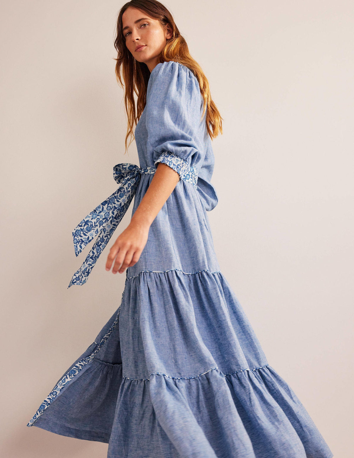 Remix-Maxikleid aus Leinen-Faux-Uni - Image 5