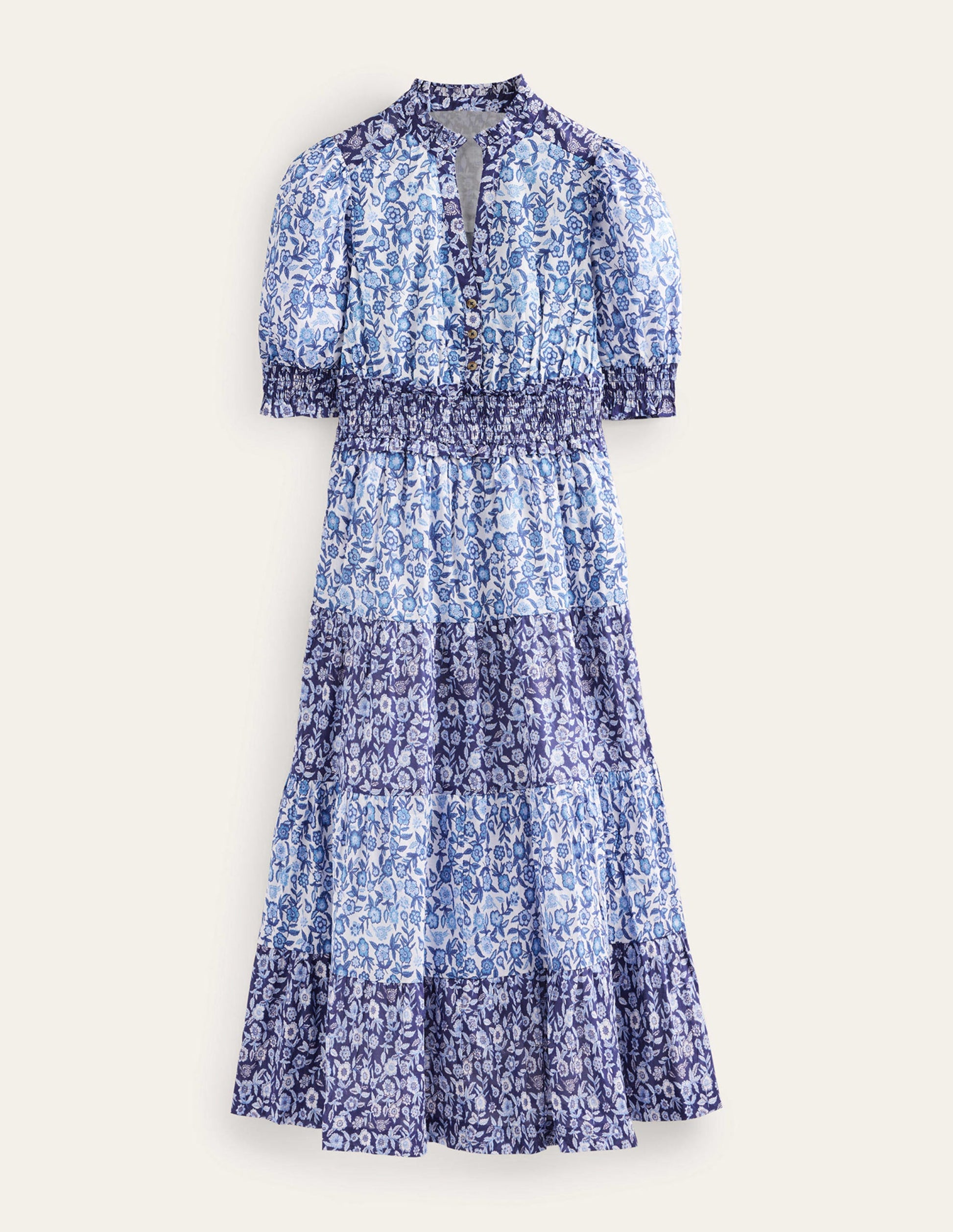 Remix Cotton Maxi Dress-Porcelain Pansy Bloom-5
