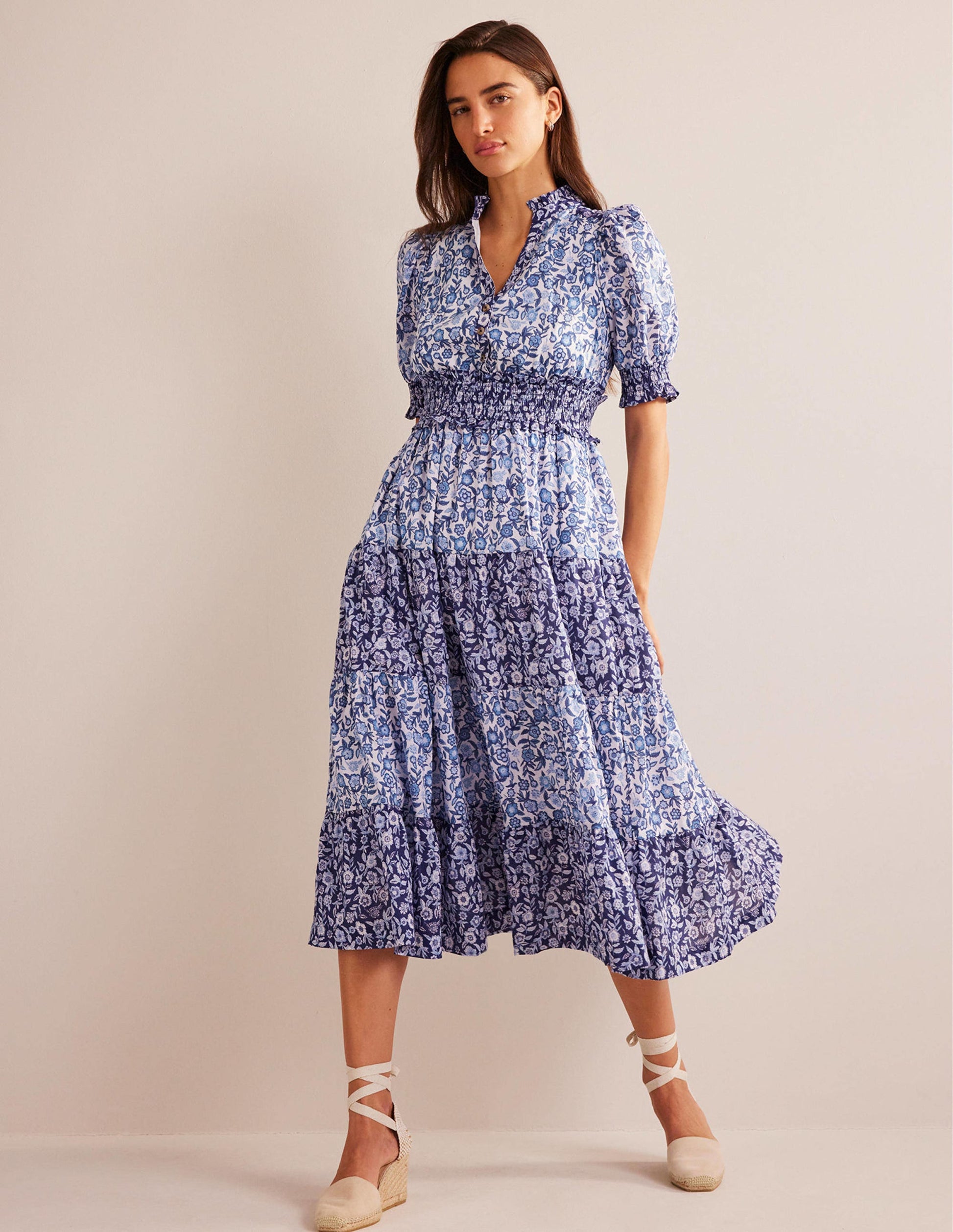 Remix Cotton Maxi Dress-Porcelain Pansy Bloom-4