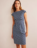 Florrie Jerseykleid-Französisches Marineblau, Jasminknospe