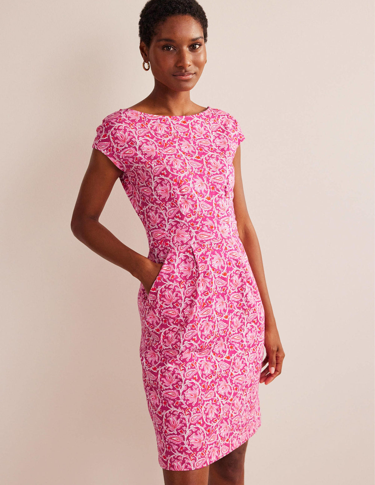 Florrie Jerseykleid-Himbeerrot, Weinreben - Image 1