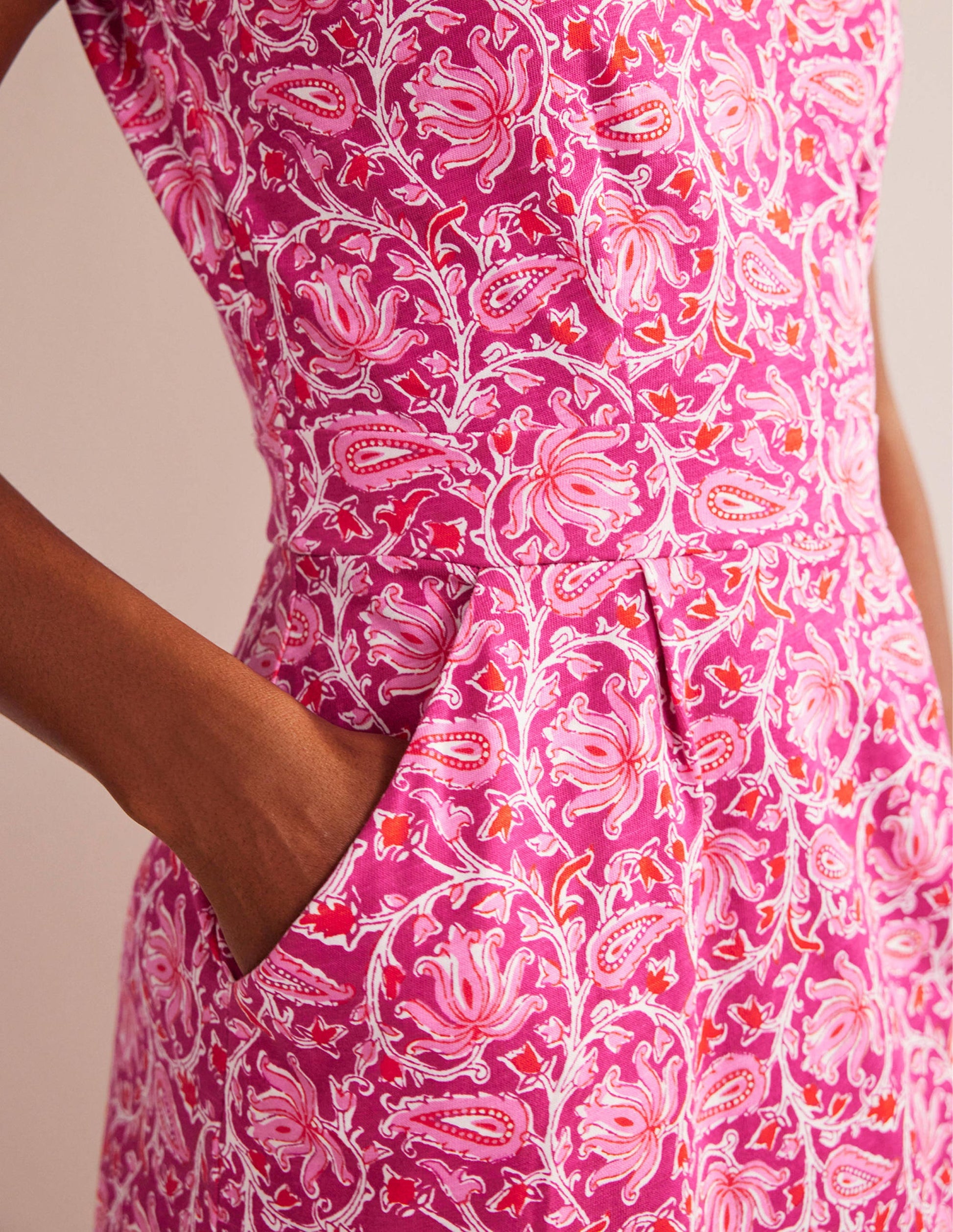 Florrie Jerseykleid-Himbeerrot, Weinreben-2