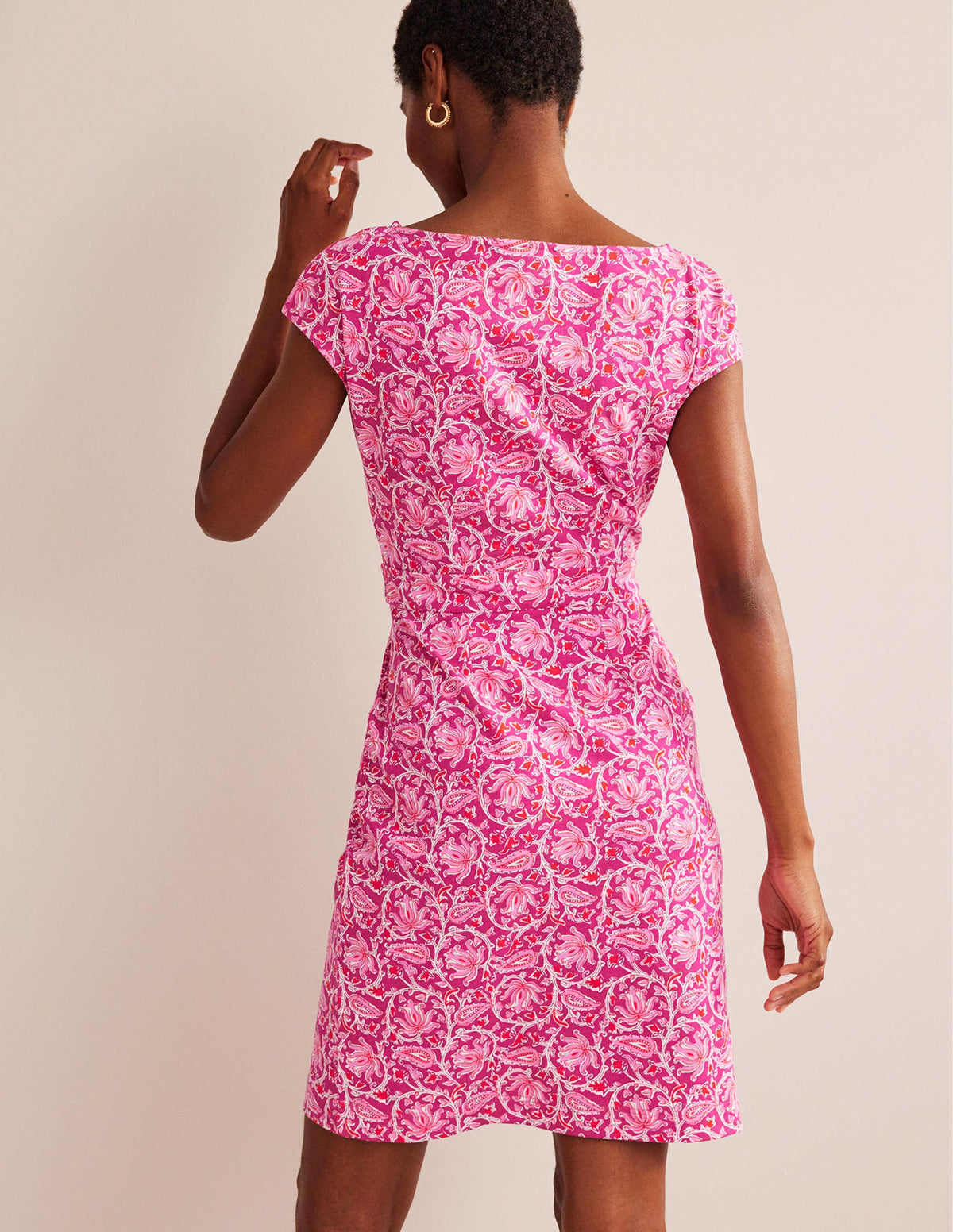 Florrie Jerseykleid-Himbeerrot, Weinreben-3