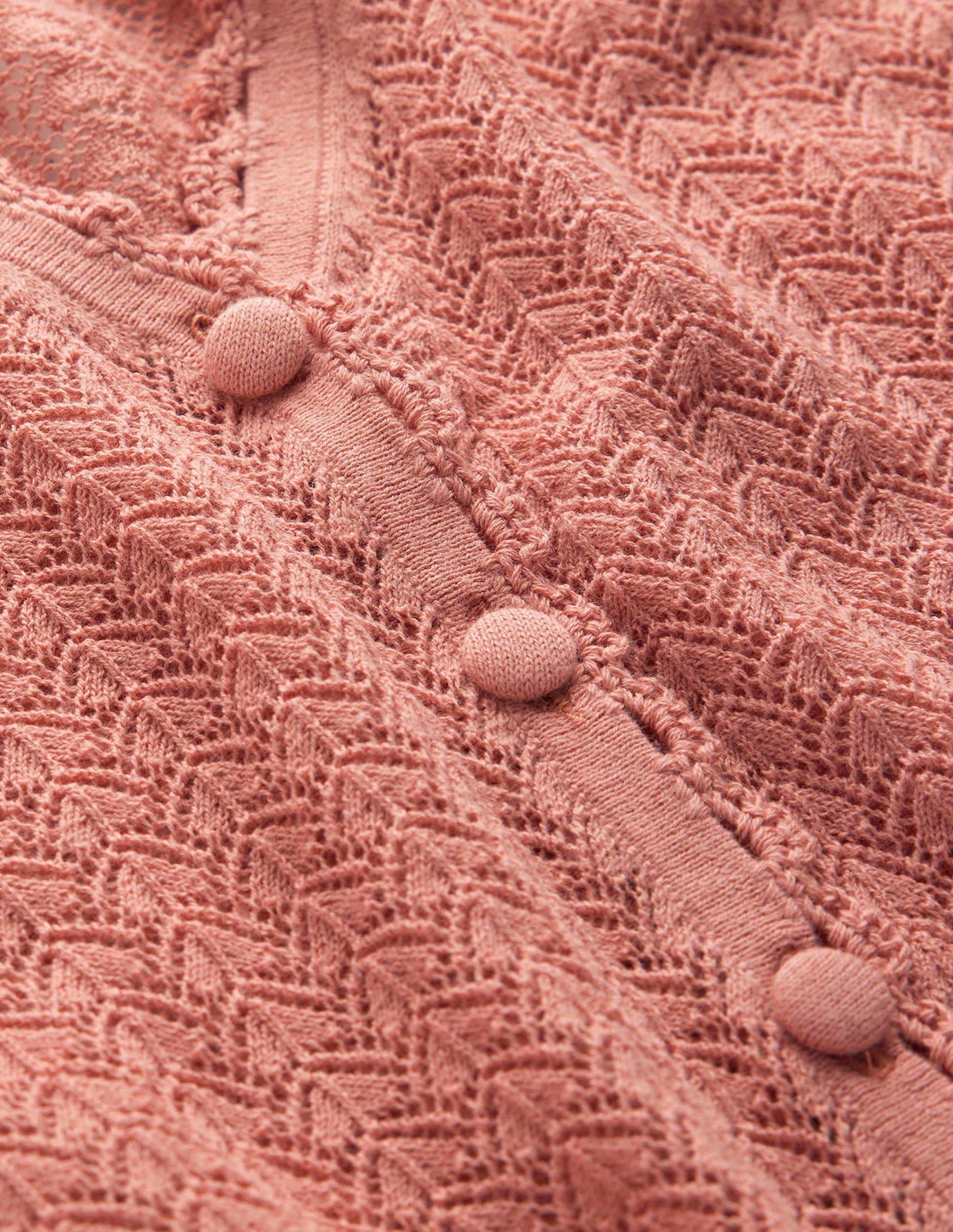 Kurzer Pointelle-Cardigan mit Goldgarn-Pinkrosa-6