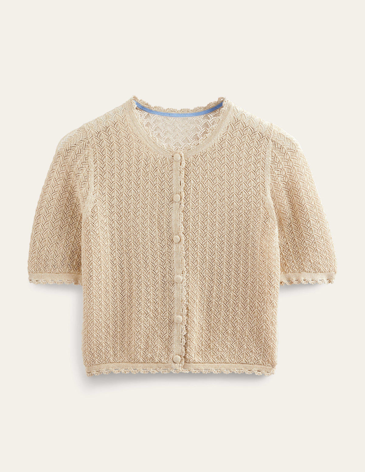 Kurz geschnittener Cardigan mit kurzen Ärmeln-Gold, Glitzer-6
