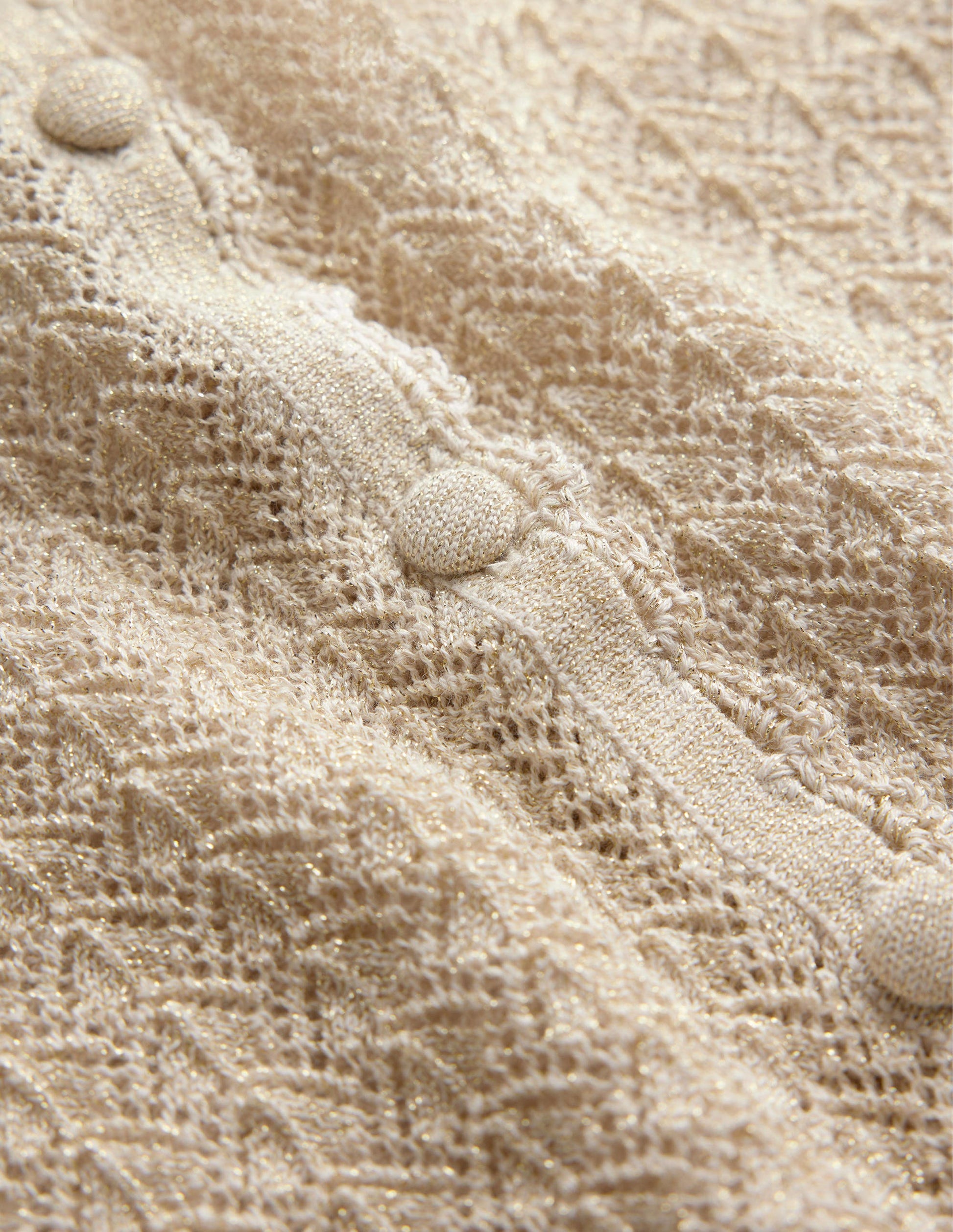 Kurz geschnittener Cardigan mit kurzen Ärmeln-Gold, Glitzer-7