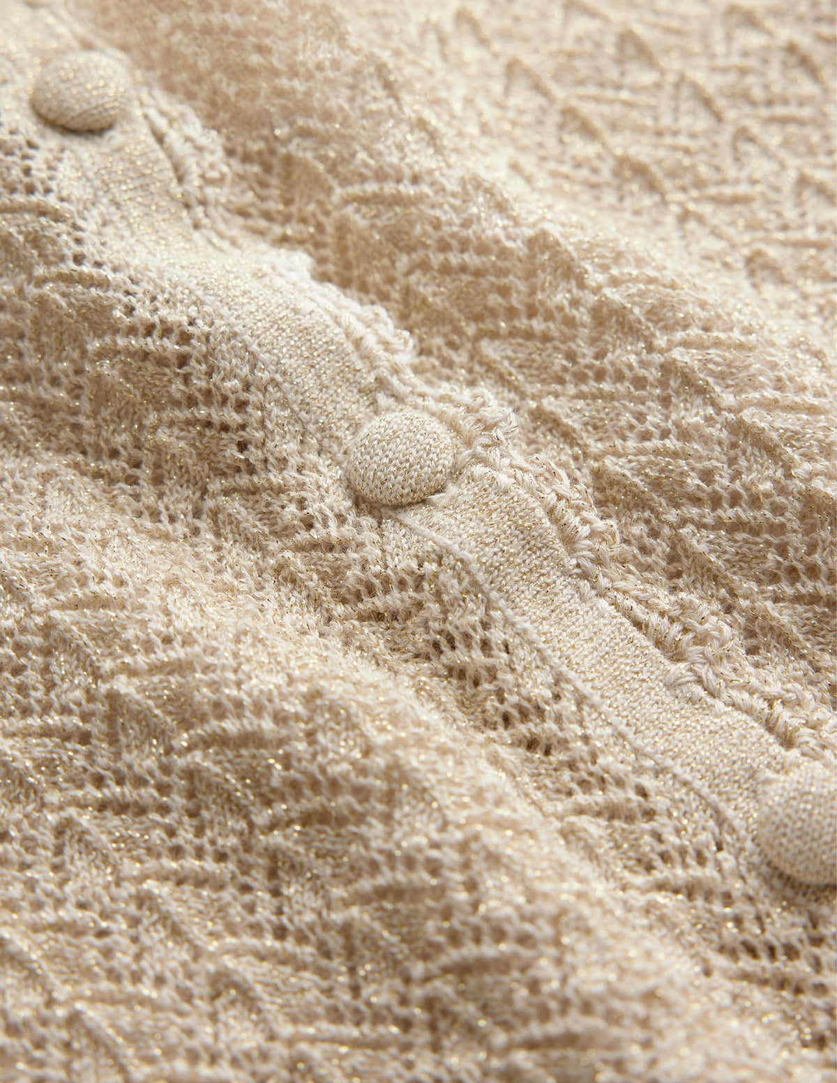 Kurz geschnittener Cardigan mit kurzen Ärmeln-Gold, Glitzer - Image 7
