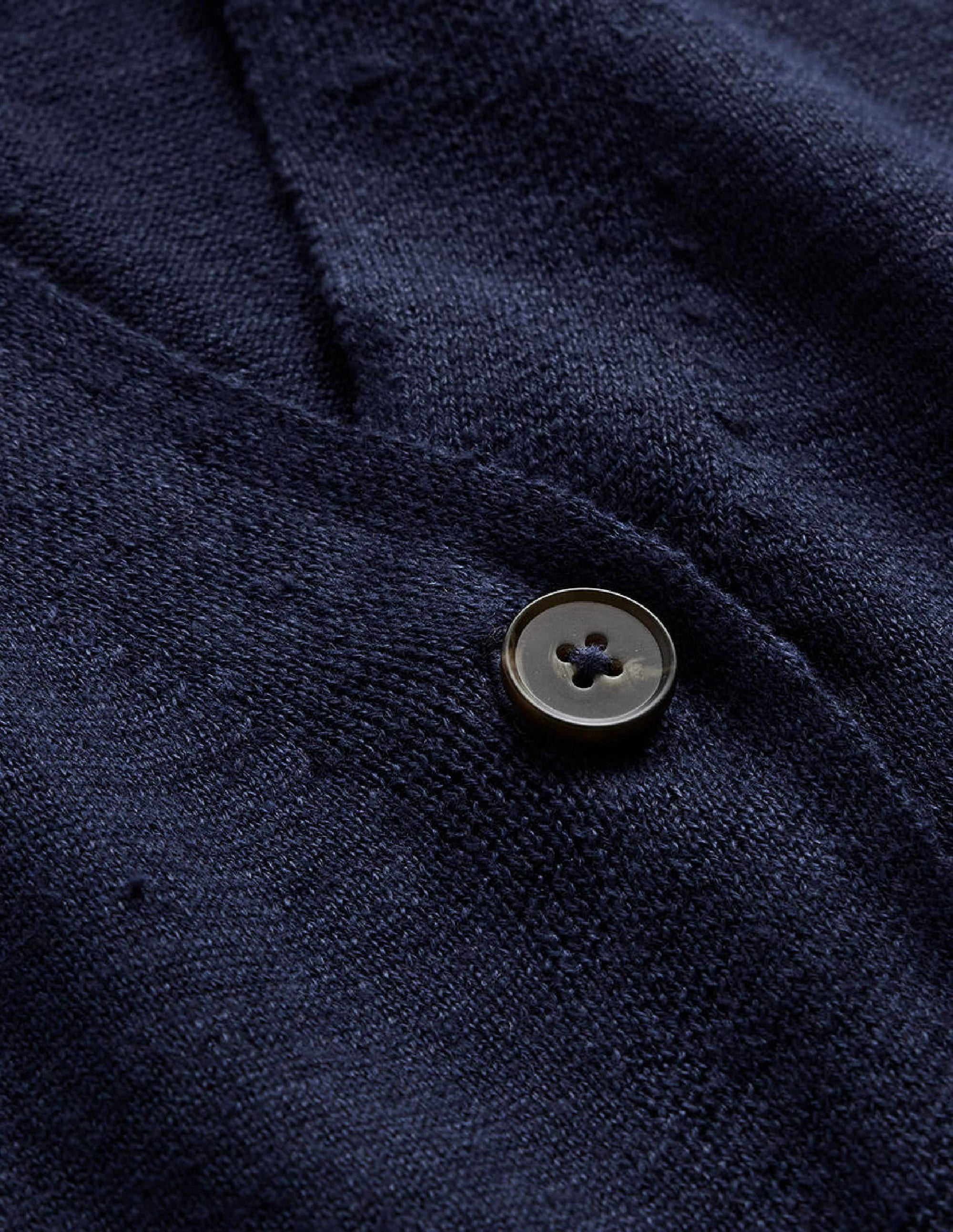 Cardigan en lin à emmanchures basses-Bleu marine - Image 7