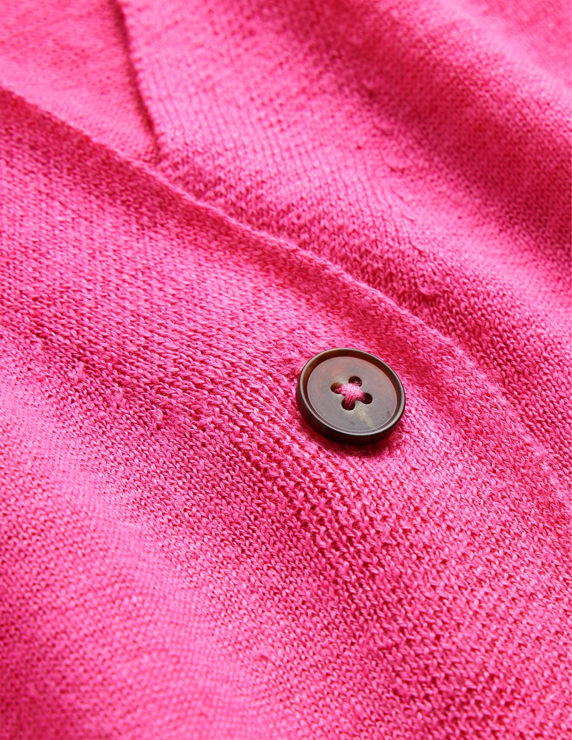 Drop-Shoulder Linen Cardigan-Festival Pink - Image 6