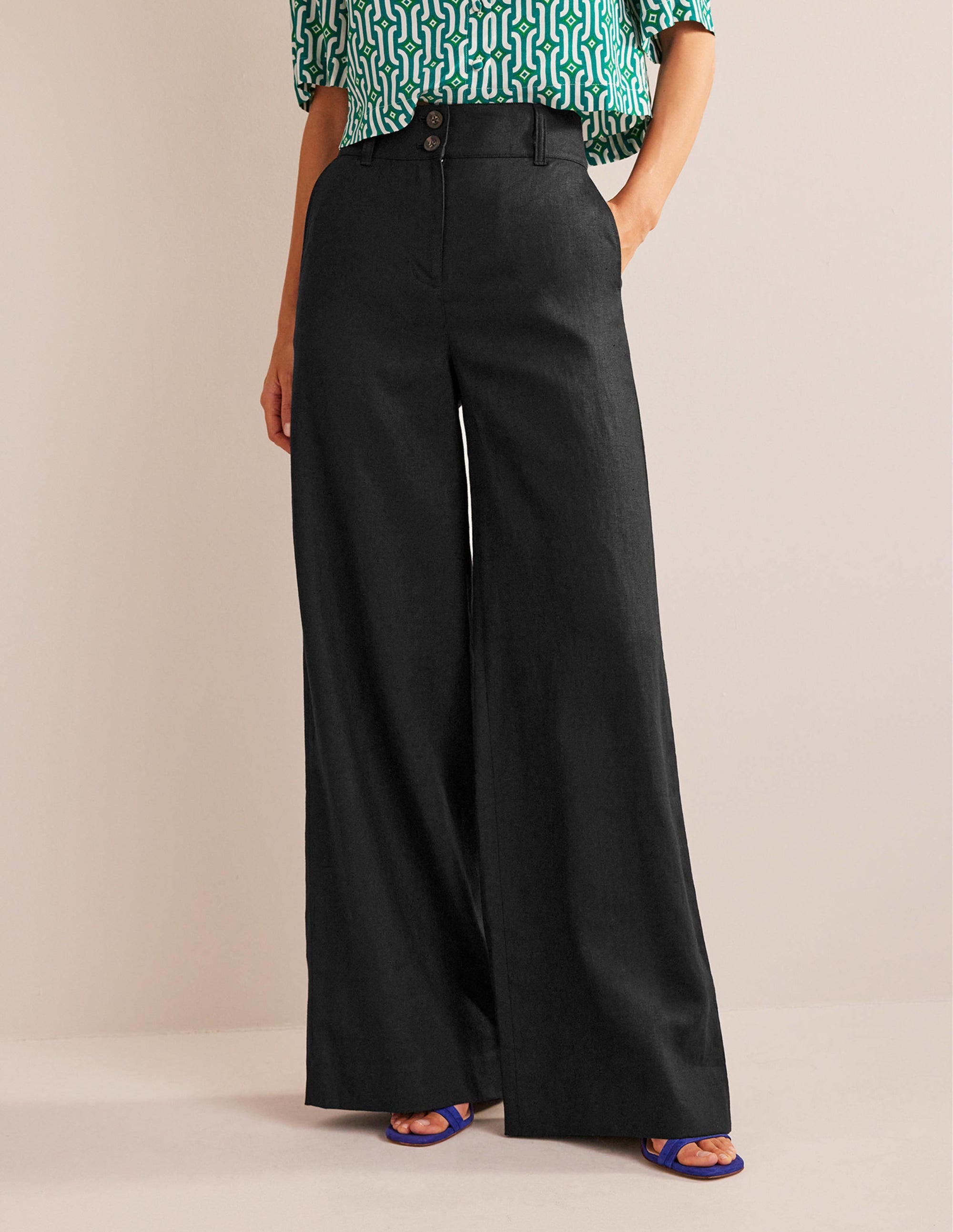 Pantalon Highbury en lin-Noir - Image 4