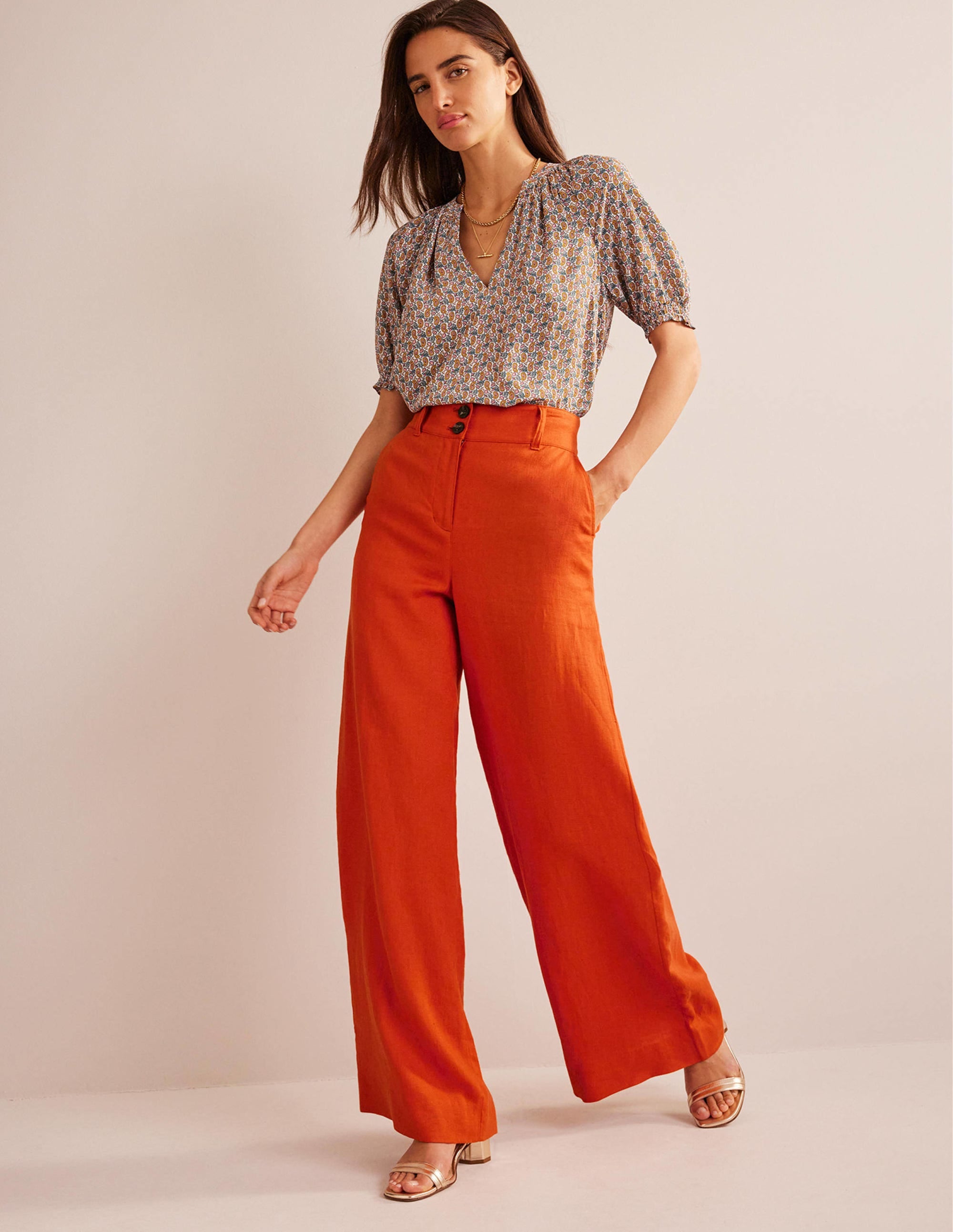 Leinenhose Highbury-Kumquatorange - Image 1