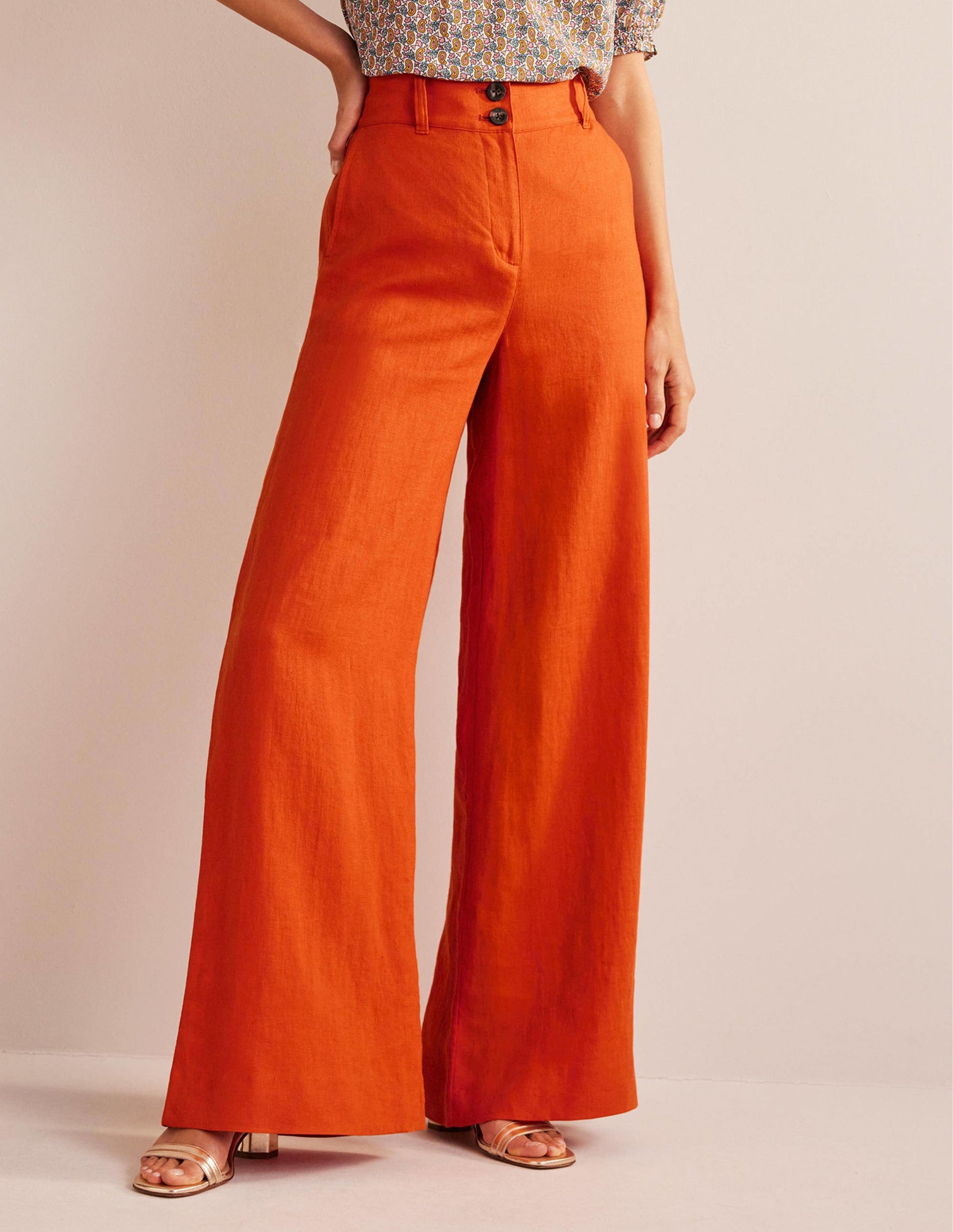 Leinenhose Highbury-Kumquatorange-4