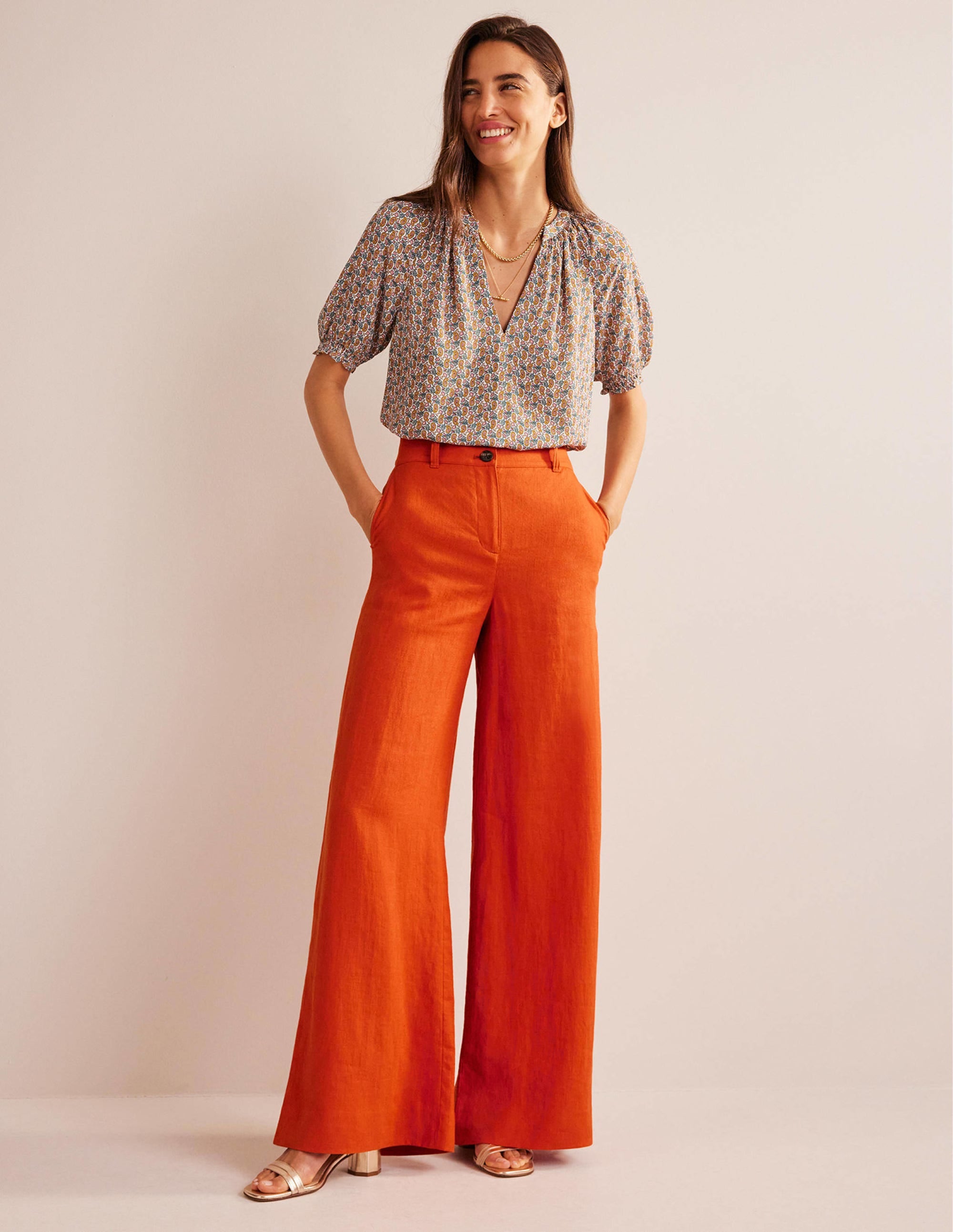 Leinenhose Highbury-Kumquatorange - Image 5