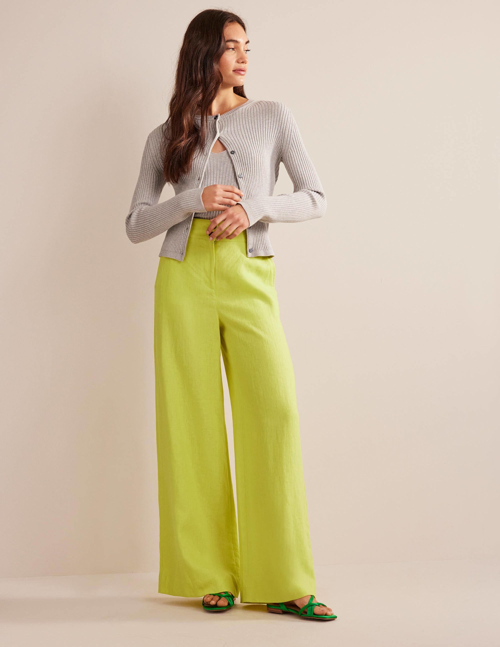 Pantalon Highbury en lin-Agrume - Image 1