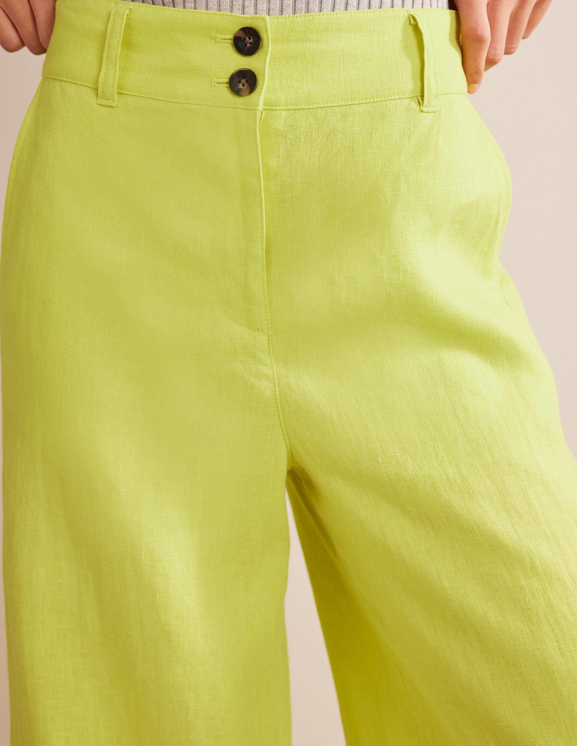Pantalon Highbury en lin-Agrume-2