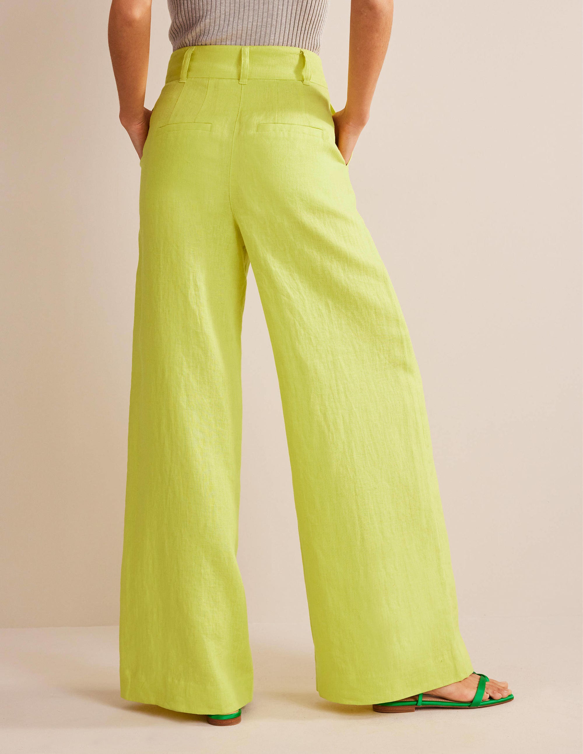 Pantalon Highbury en lin-Agrume - Image 3