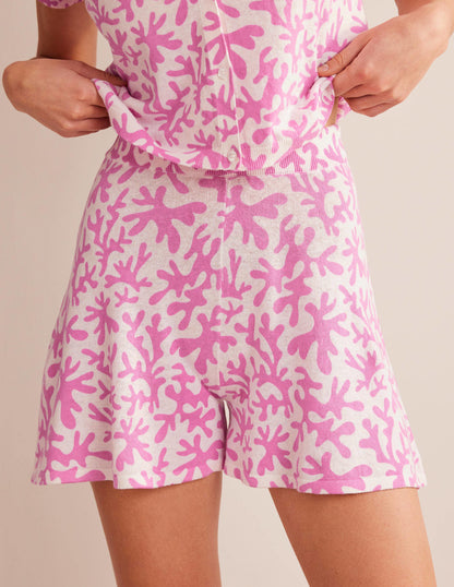 Strickshorts-Pflaumenblüte, Abstraktes Blattmuster-4