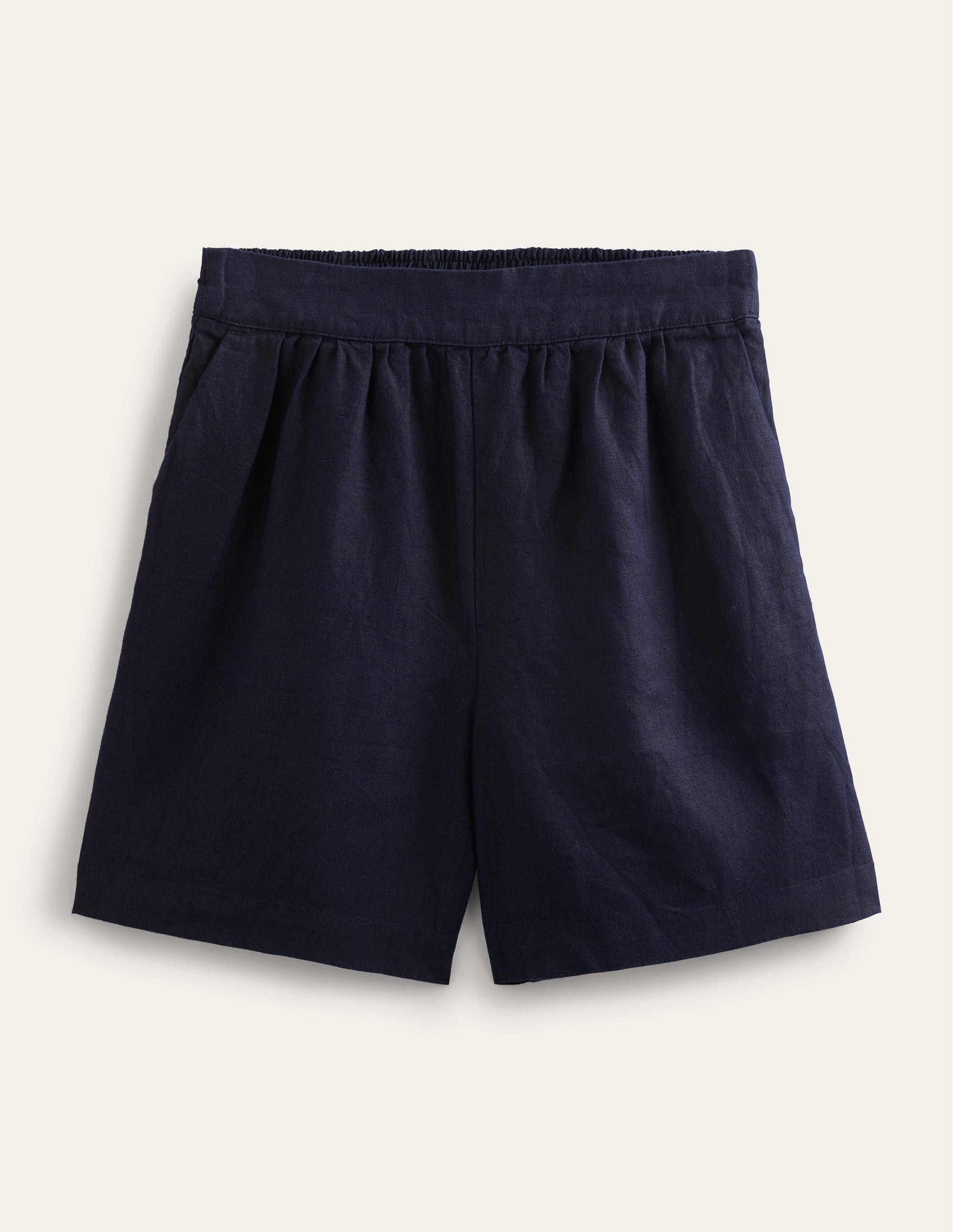 Short en lin à enfiler-Bleu marine - Image 6
