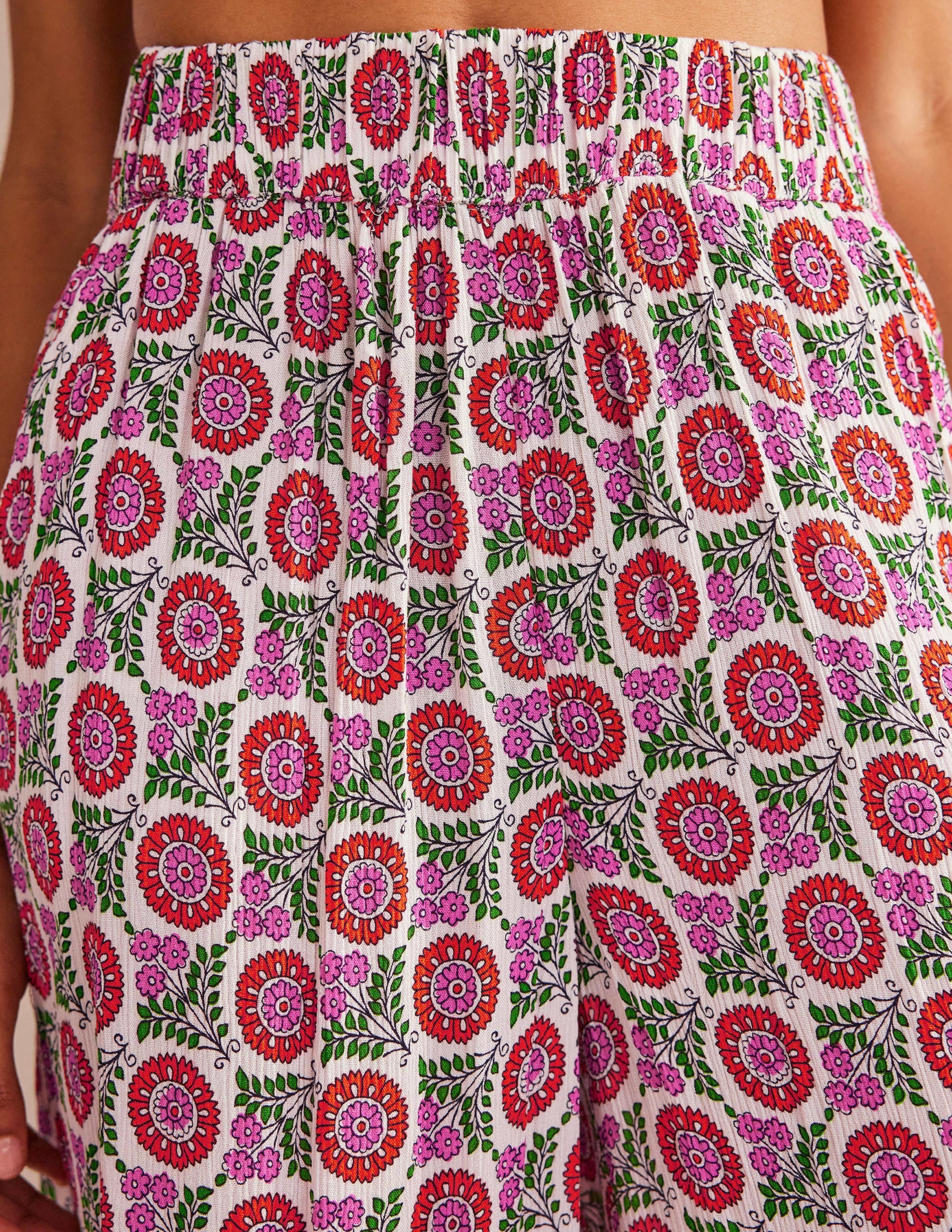 Crinkle Wide Leg Trousers-Gin Fizz, Sunflower Sprig - Image 2