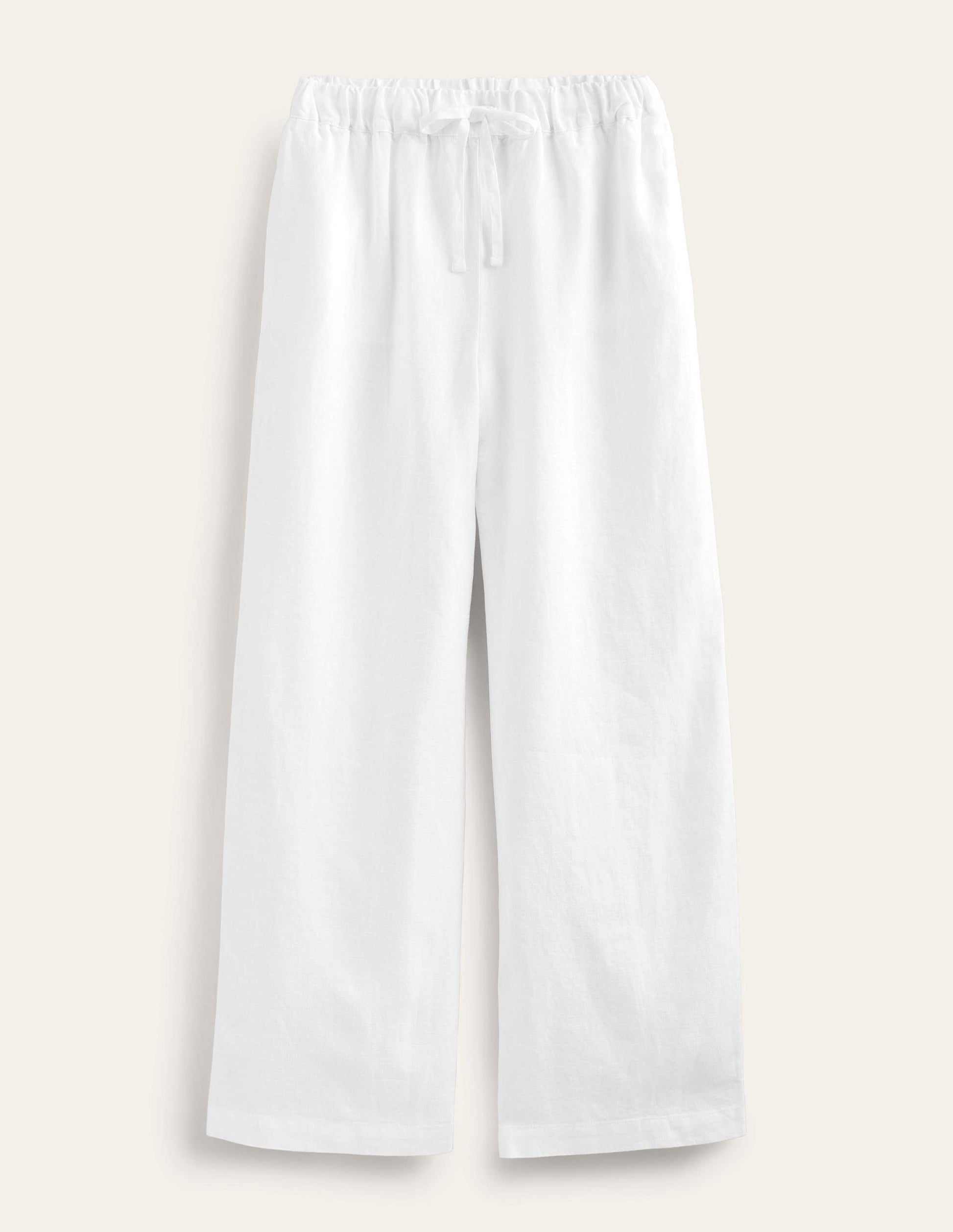 Lässige Leinenhose zum Hineinschlüpfen-Weiß-5