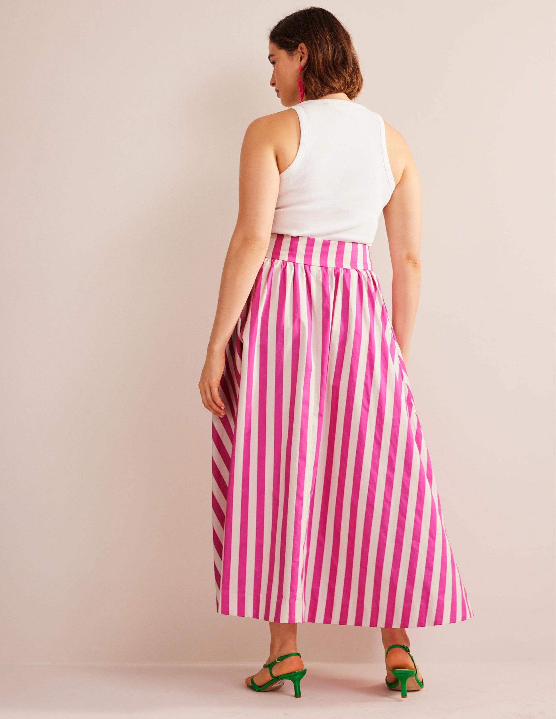 Full Printed Maxi Skirt-Pink Stripe-6