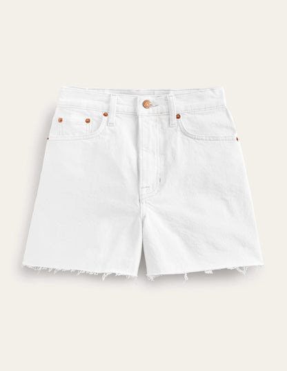Jeansshorts mit A-Linie-Weiß