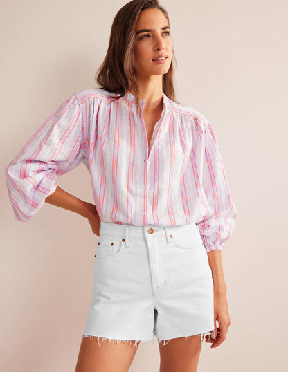 Jeansshorts mit A-Linie-Weiß