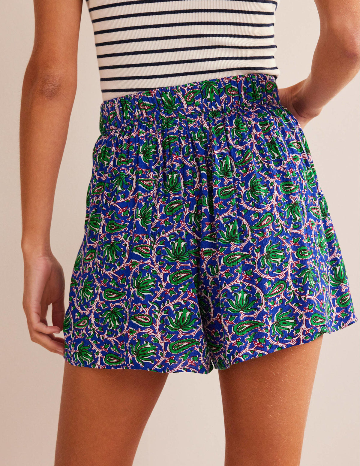 Knittershorts-Blaue Welle, Weinrebe-3