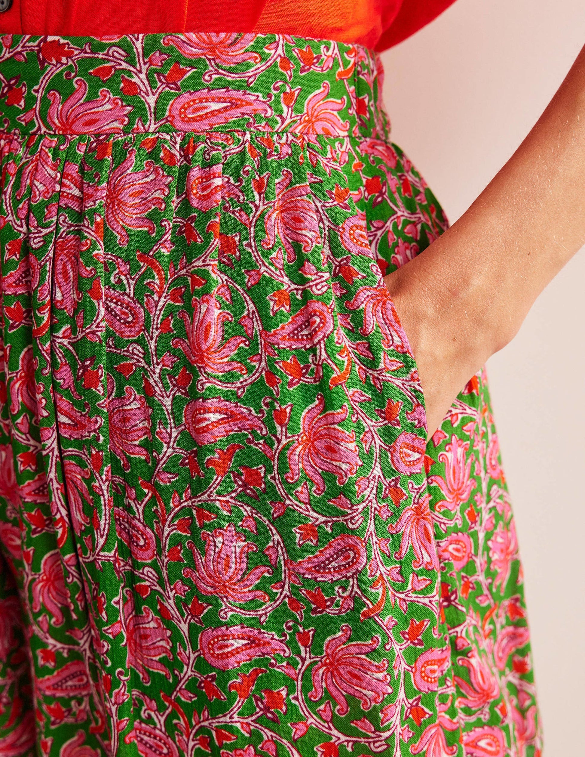 Short plissé-Citron vert, motif Botanic Vine-2