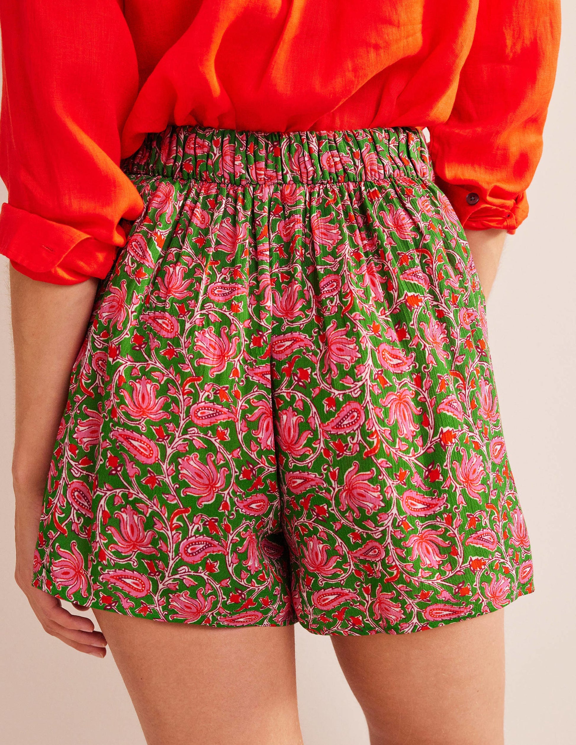 Short plissé-Citron vert, motif Botanic Vine-3
