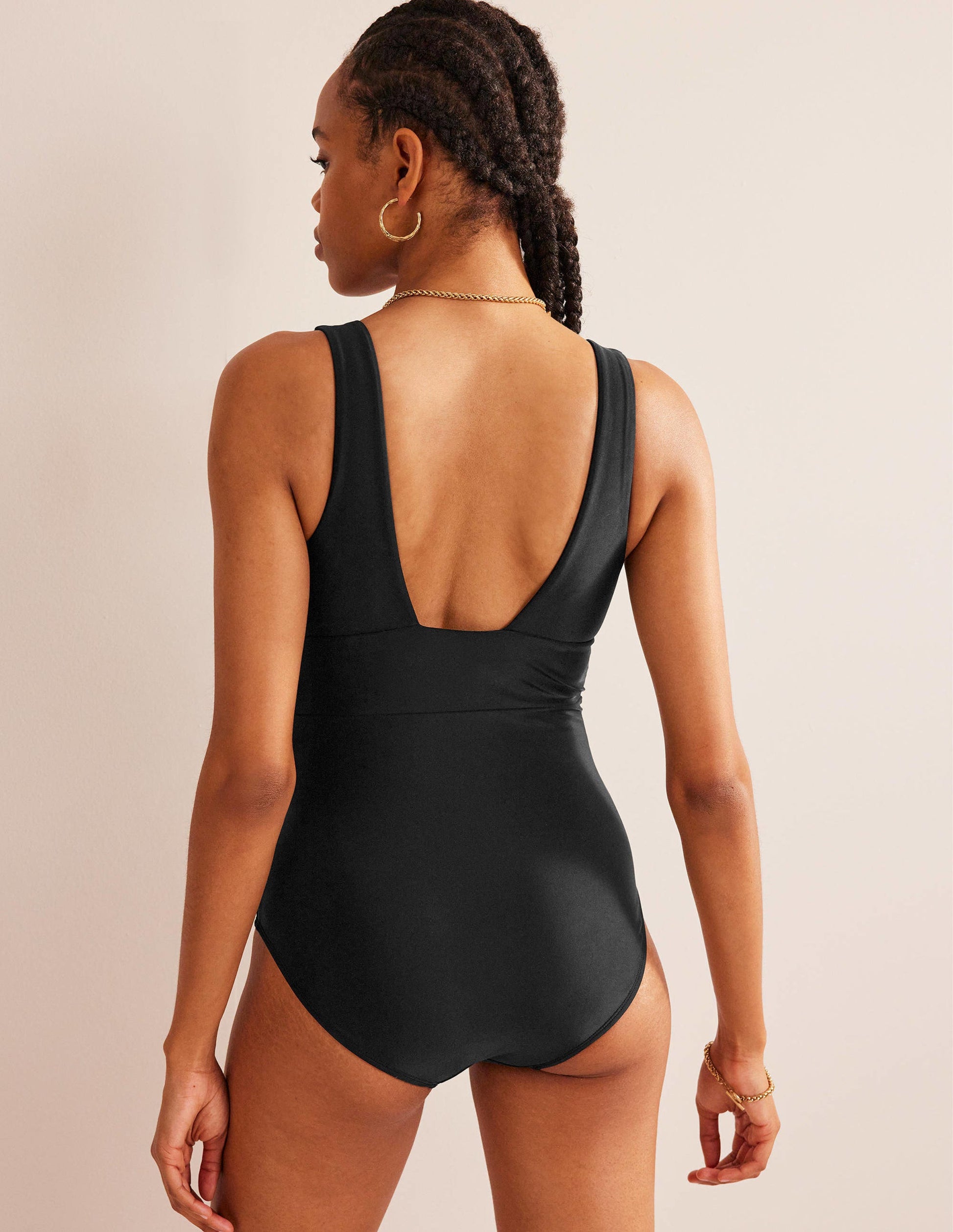 Porto V-neck Swimsuit-Black-3